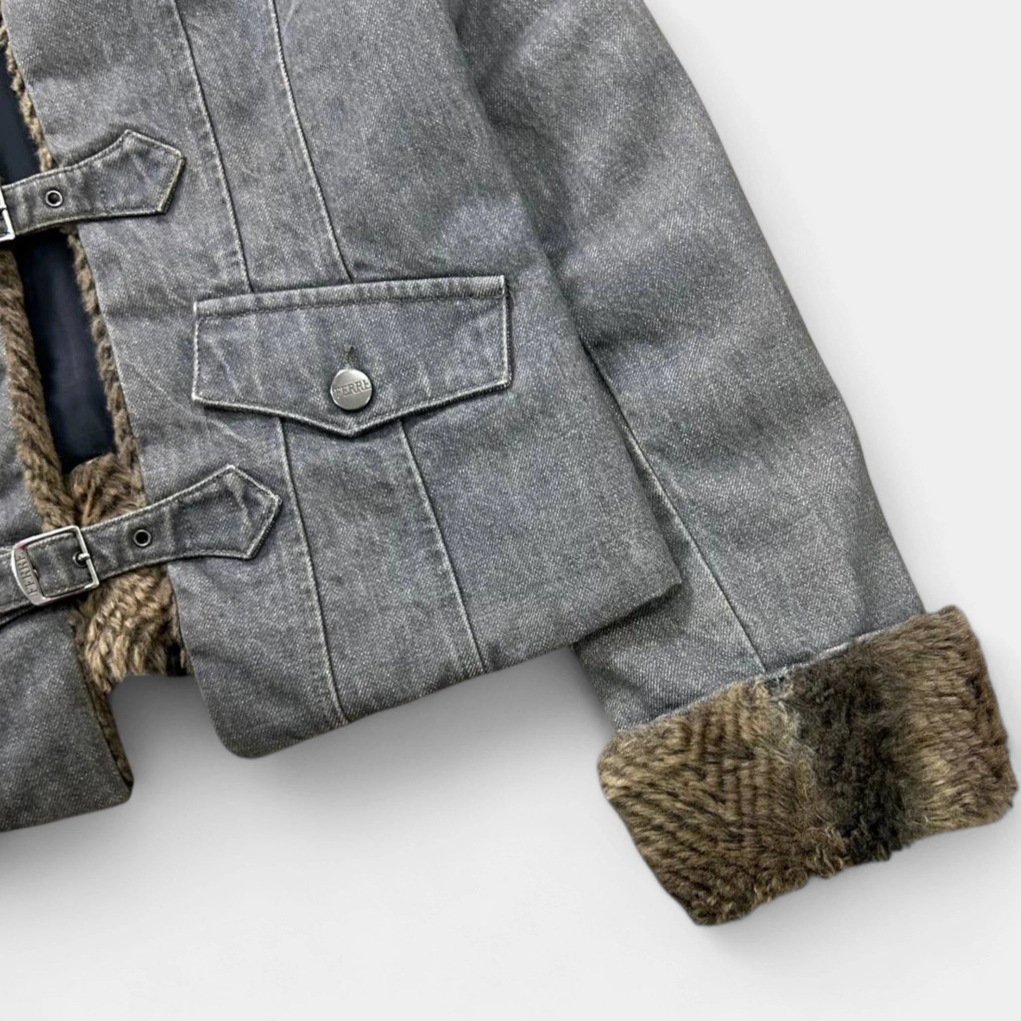 Gianfranco Ferre Gianfranco Ferré 2000s Fur Grey Denim Jacket Size US S / EU 44-46 / 1 - 3 Thumbnail