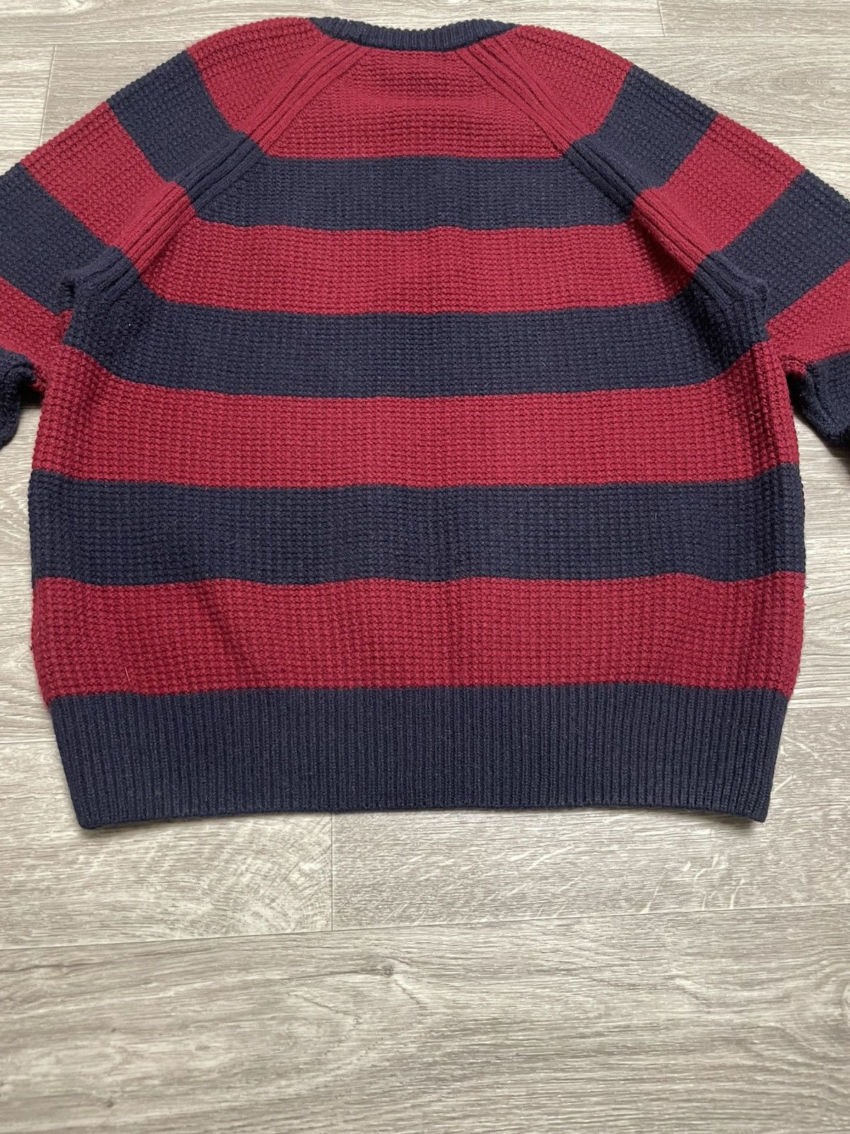 Lacoste Vintage Lacoste LIVE Blue/Burgundy Striped Knit Wool Sweater Size US L / EU 52-54 / 3 - 13 Thumbnail