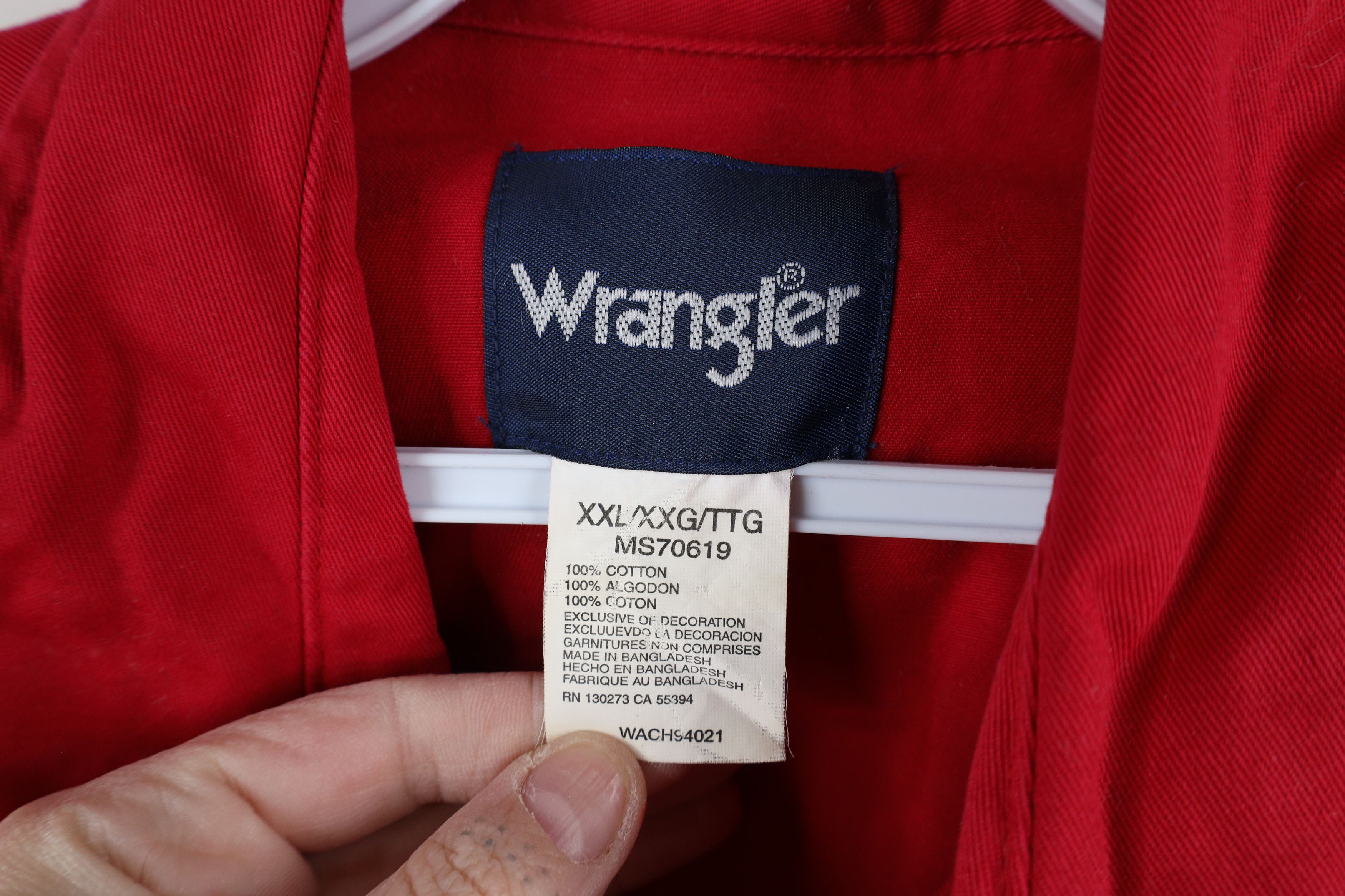 Vintage × Wrangler Vintage 90s Wrangler Heavyweight Western Cowboy Button Shirt Size US XXL / EU 58 / 5 - 7 Thumbnail