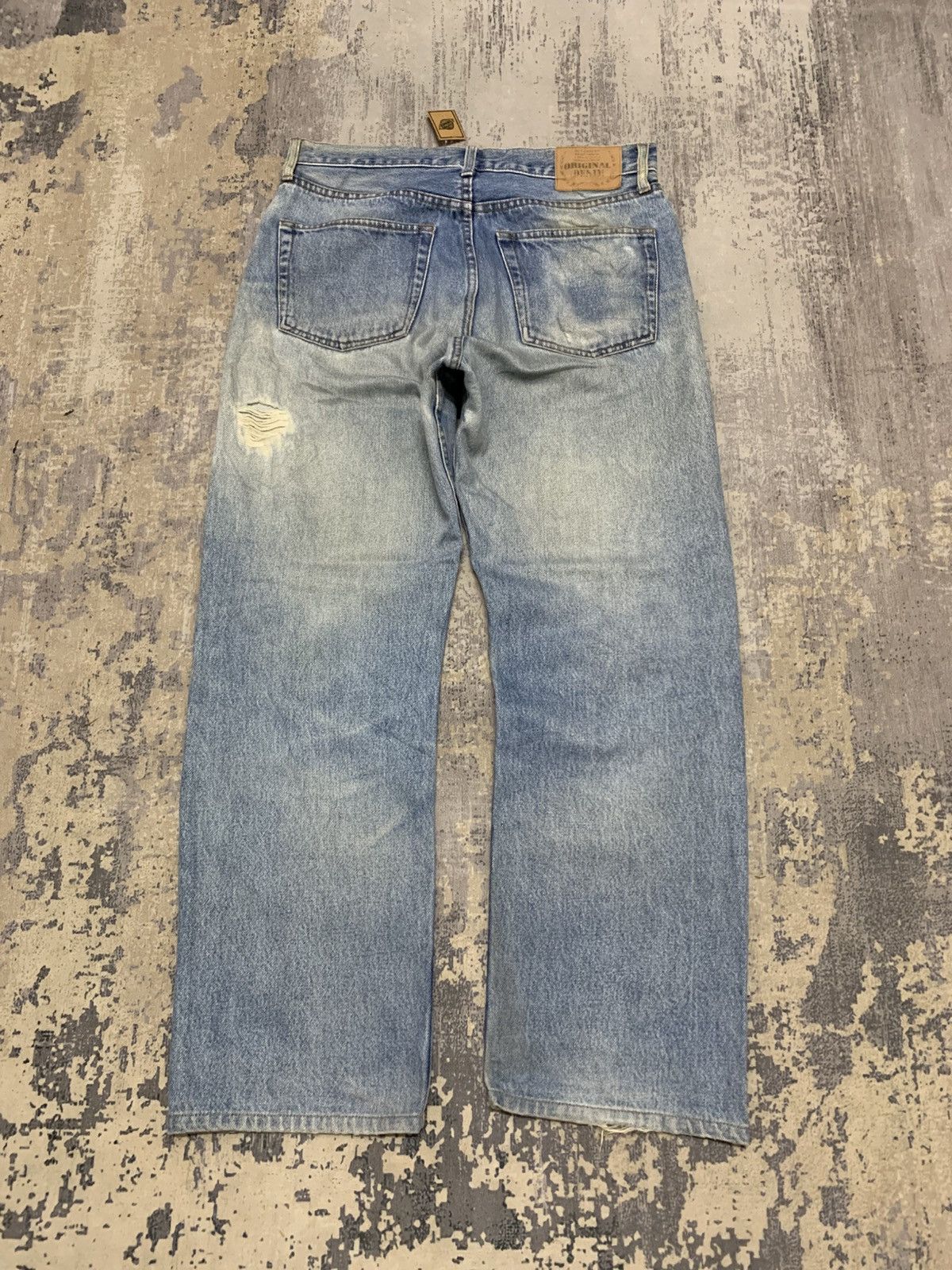 Japanese Brand Vintage Japanese Original Denim Jeans Faded Blue Skater Y2K Size US 31 - 8 Thumbnail