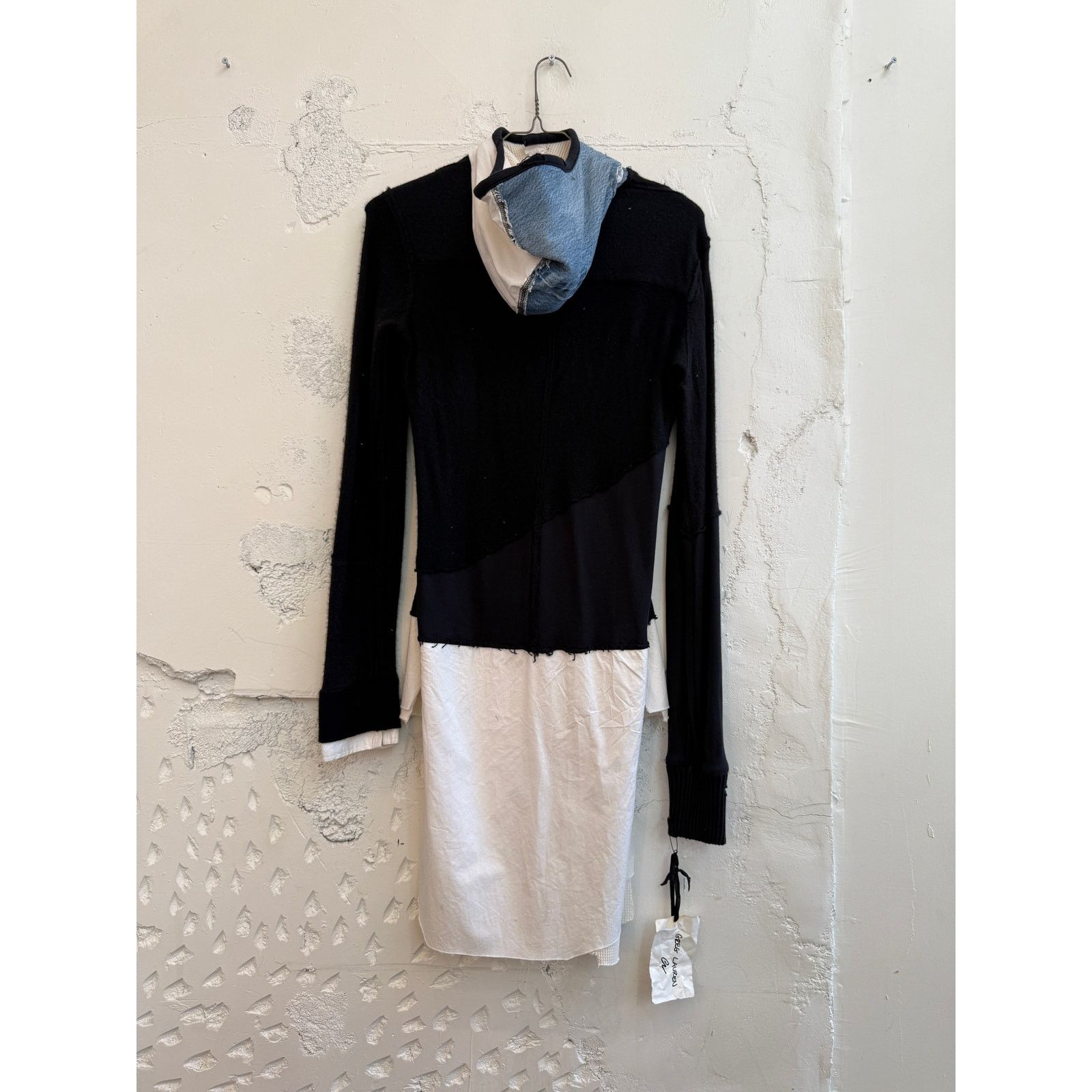 Greg Lauren Greg Lauren SAMPLE Black Preppy Slouchy Tech Track Hoodie Size L / US 10 / IT 46 - 2 Thumbnail