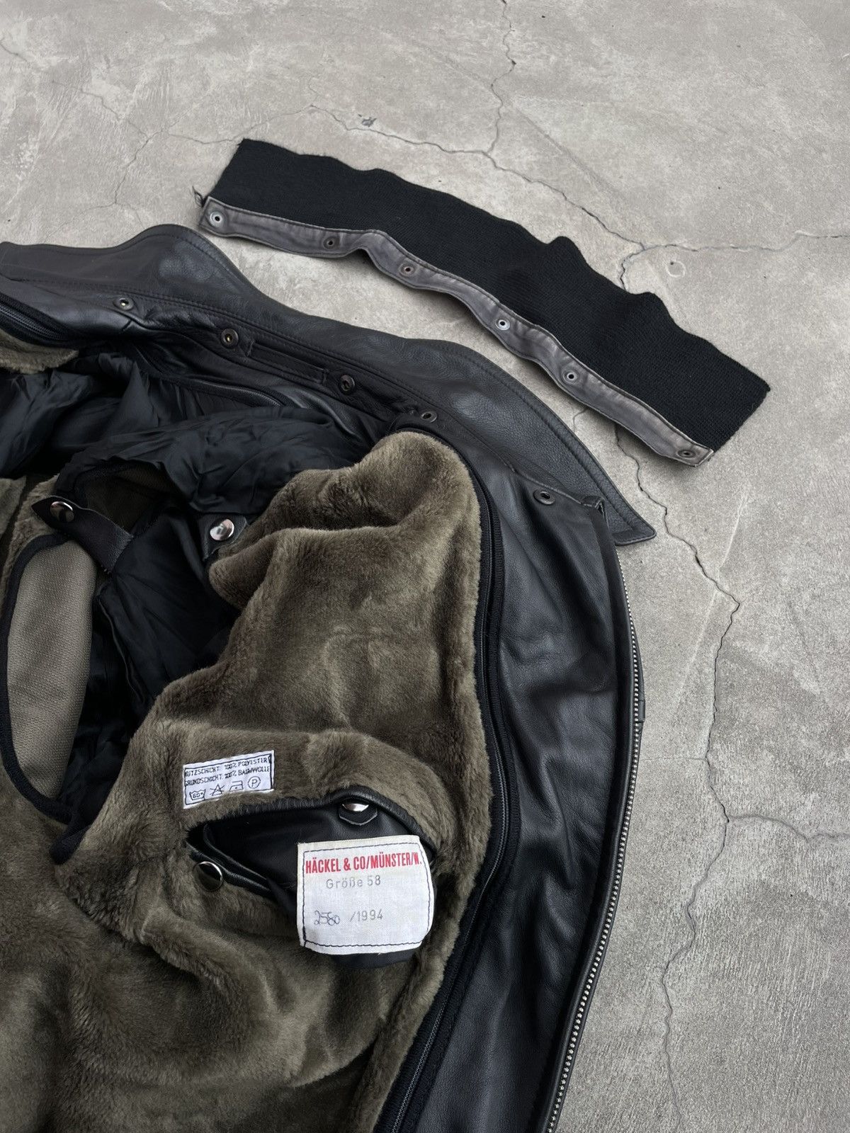 Vintage 1994 German Police Officer’s Jacket; Tanned Lambskin; Riri Size US XXL / EU 58 / 5 - 13 Thumbnail