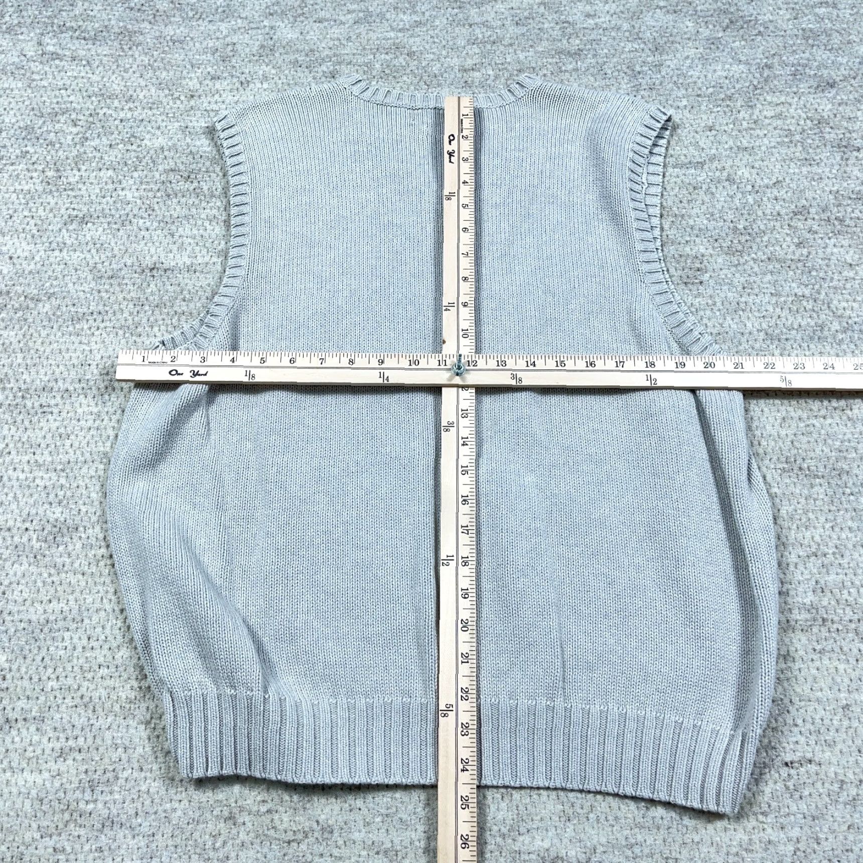 Polo Ralph Lauren VINTAGE Polo Ralph Lauren Sweater Vest Men XL Gray Blue V-Neck Heavy Chunky Knit Size US XL / EU 56 / 4 - 6 Thumbnail