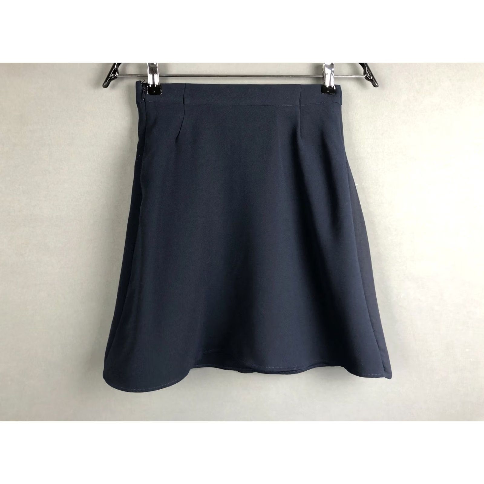 Vintage CLAUDIE PIERLOT Women’s Pleated Mini Skirt Size 36 Deep Navy Blue Polyester Blend Buckle Side Zip Short, Theme Classic, 36, Blue, Skirt, Women Size 25" / US 0 / IT 36 - 3 Thumbnail