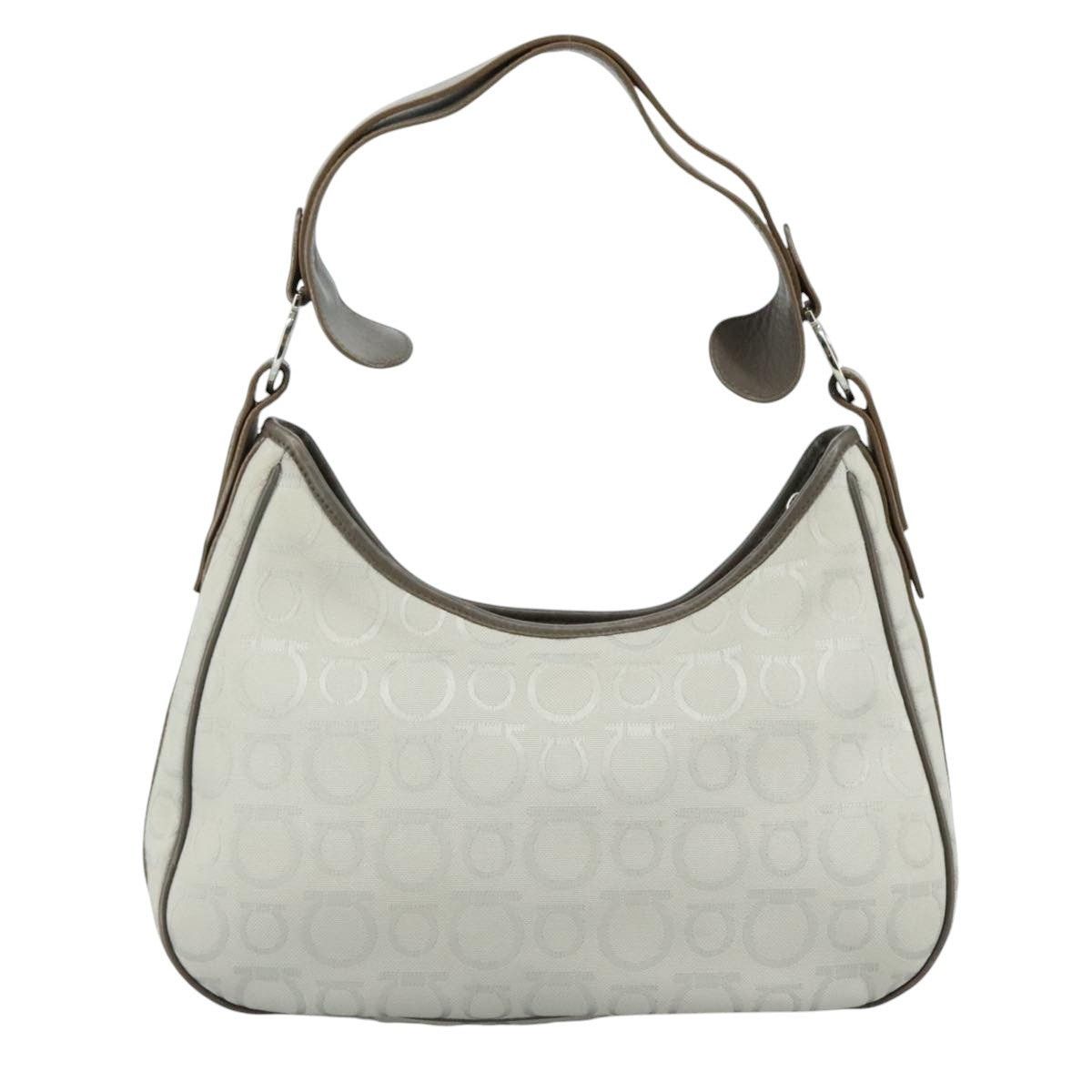 Salvatore Ferragamo Salvatore Ferragamo Gancini Shoulder Bag Canvas Gray Size ONE SIZE - 2 Thumbnail