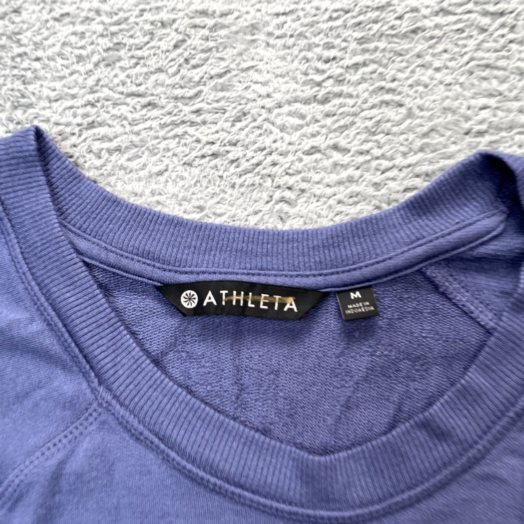 Athleta Athleta Dress Womens M Purple Criss Cross Sweatshirt Semi Fitted Stretch Polo Neck Crew Neck Lined Fleece Short Dress Size M / US 6-8 / IT 42-44 - 3 Thumbnail