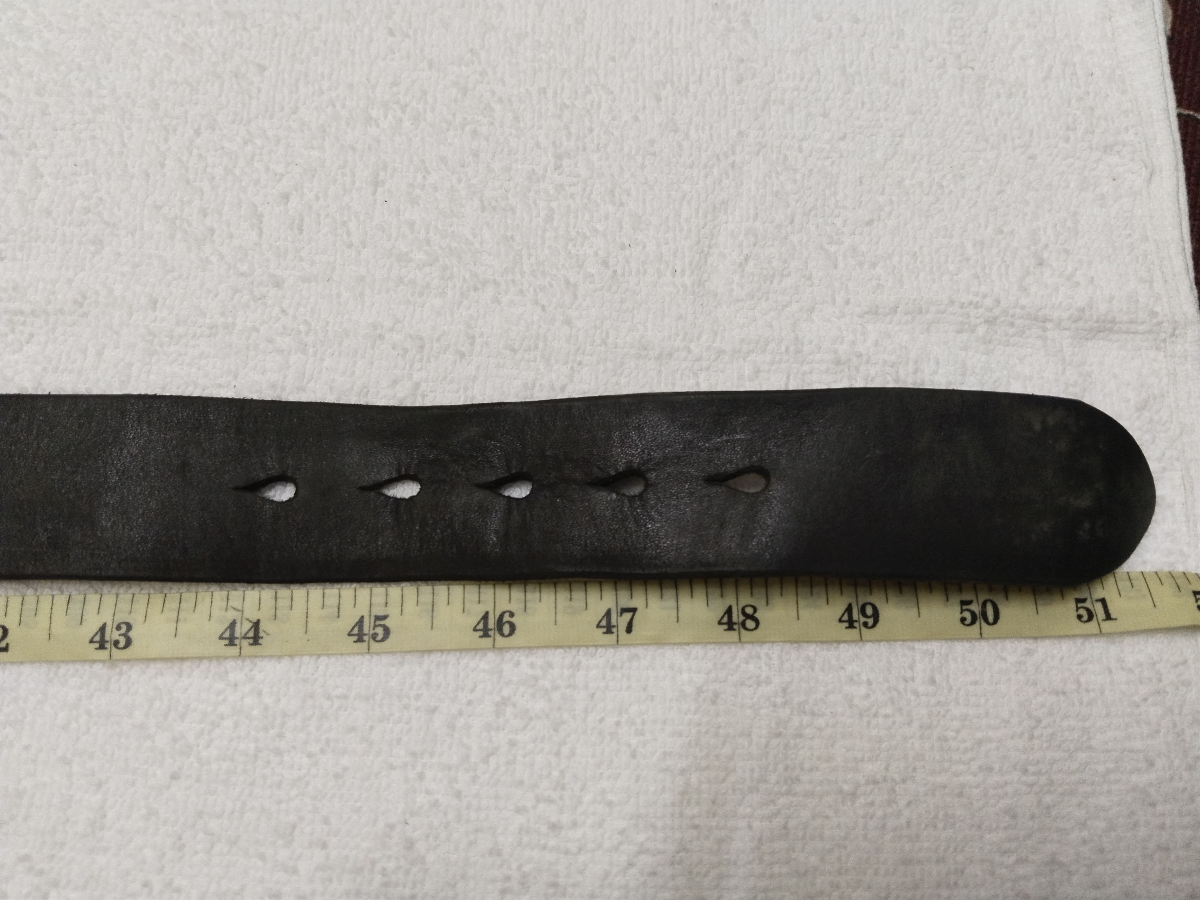 Japanese Brand × Vintage Vintage Black Leather Belt Waist 44-48 Size 46 - 7 Thumbnail