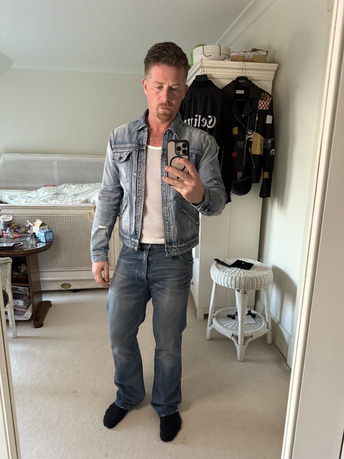 Saint Laurent Paris SS22 Saint Laurent zip distressed denim trucker jacket 50 Size US M / EU 48-50 / 2 - 7 Thumbnail