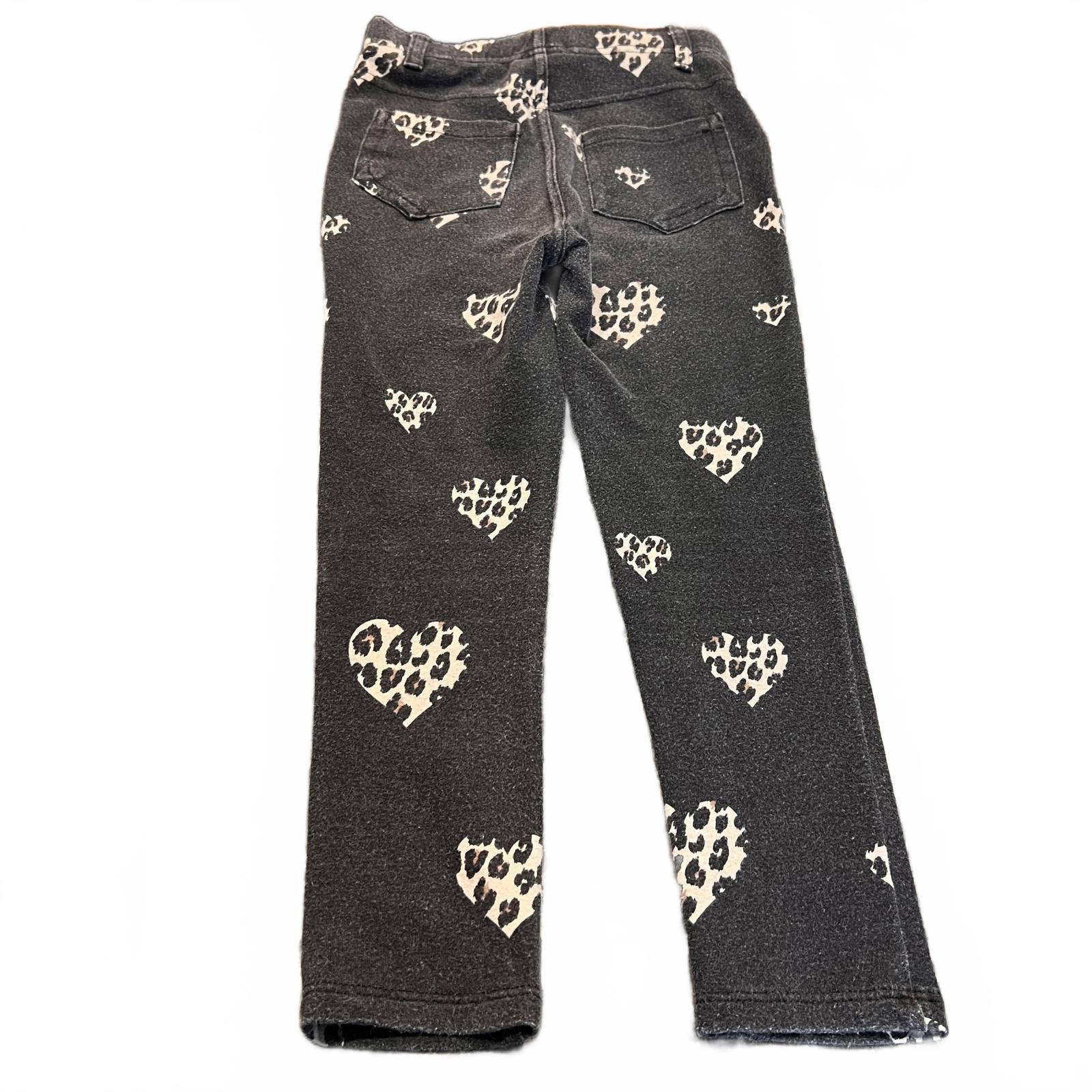 Other Garanimals Kids Black Pants with Leopard Heart Print Size 5T Size ONE SIZE - 2 Thumbnail