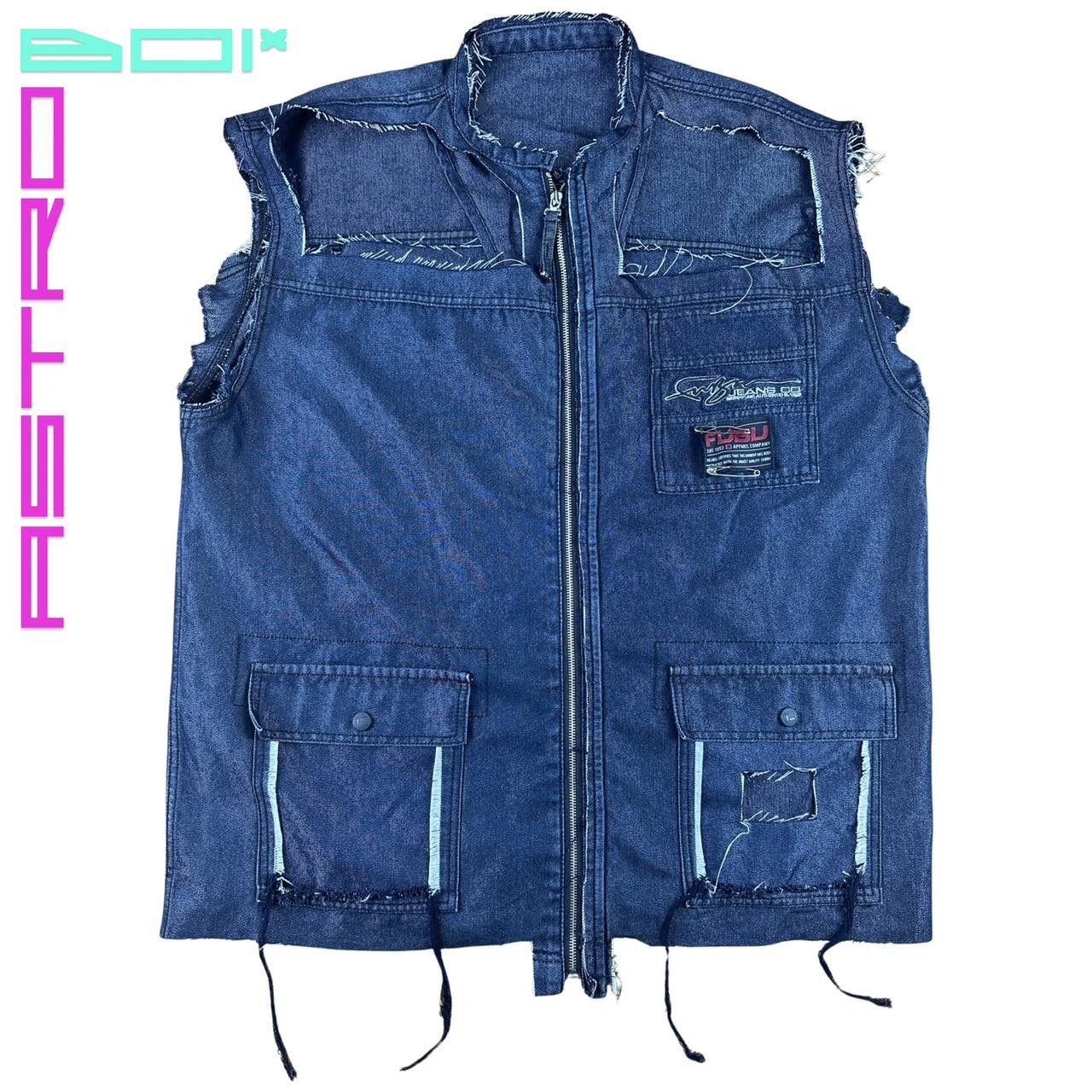 Fubu ASTROBOI* FUBU DECONSTRUCTED BLUE DENIM VEST_ XL Size US XL / EU 56 / 4 - 1 Thumbnail
