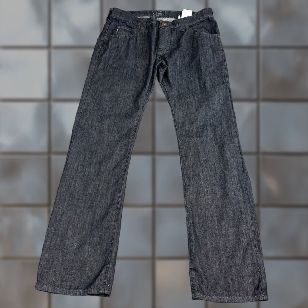Vintage Armani Jeans Jeans Regular Straight 34 Dark Wash Blue Indigo 100% Cotton GA Mens 34 Blue Size US 34 / EU 50 - 1 Thumbnail