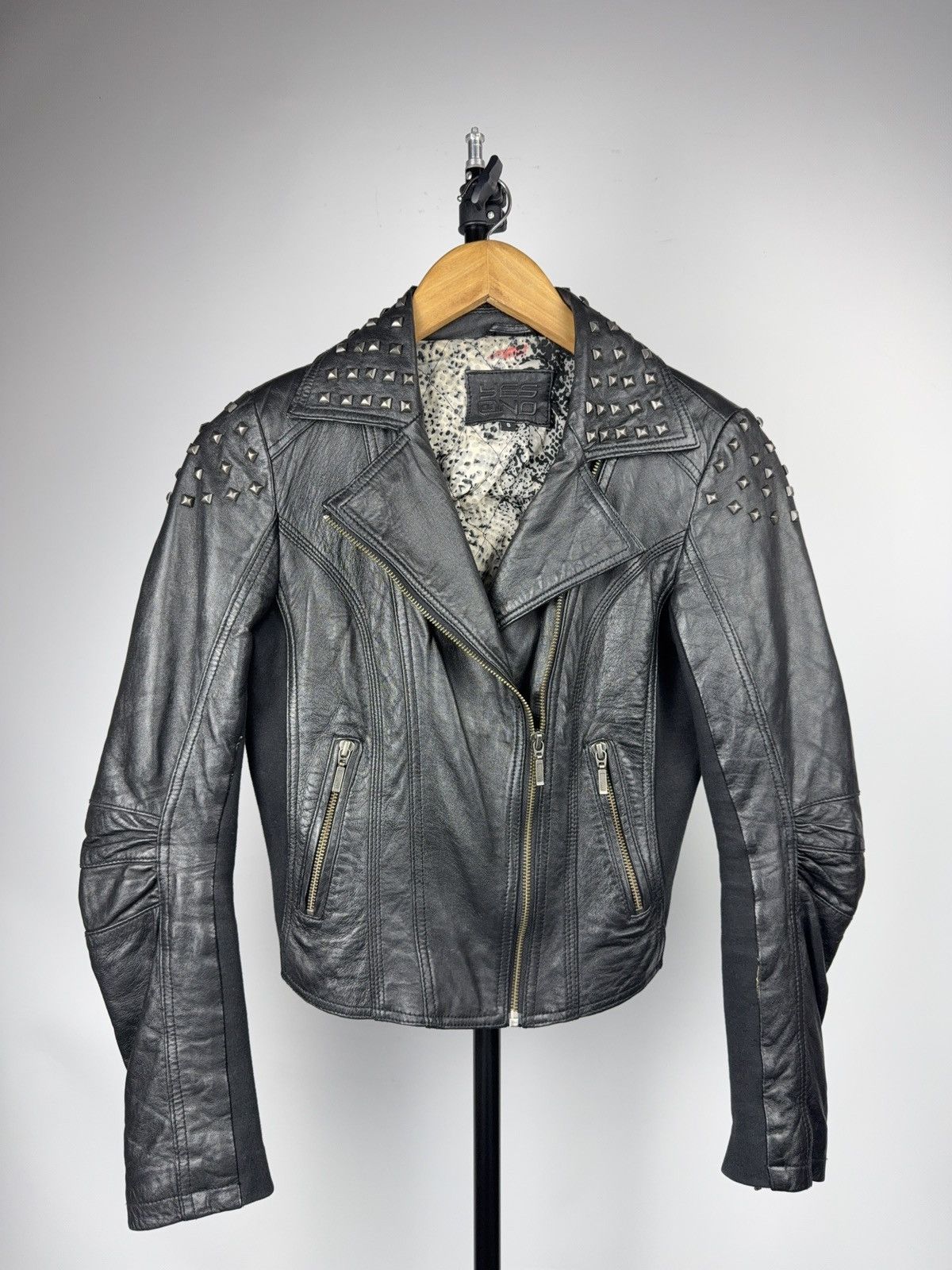 Genuine Leather Vintage Punk Rock Avant Garde Gothic Bomber Leather Jacket Size S / US 4 / IT 40 - 1 Thumbnail