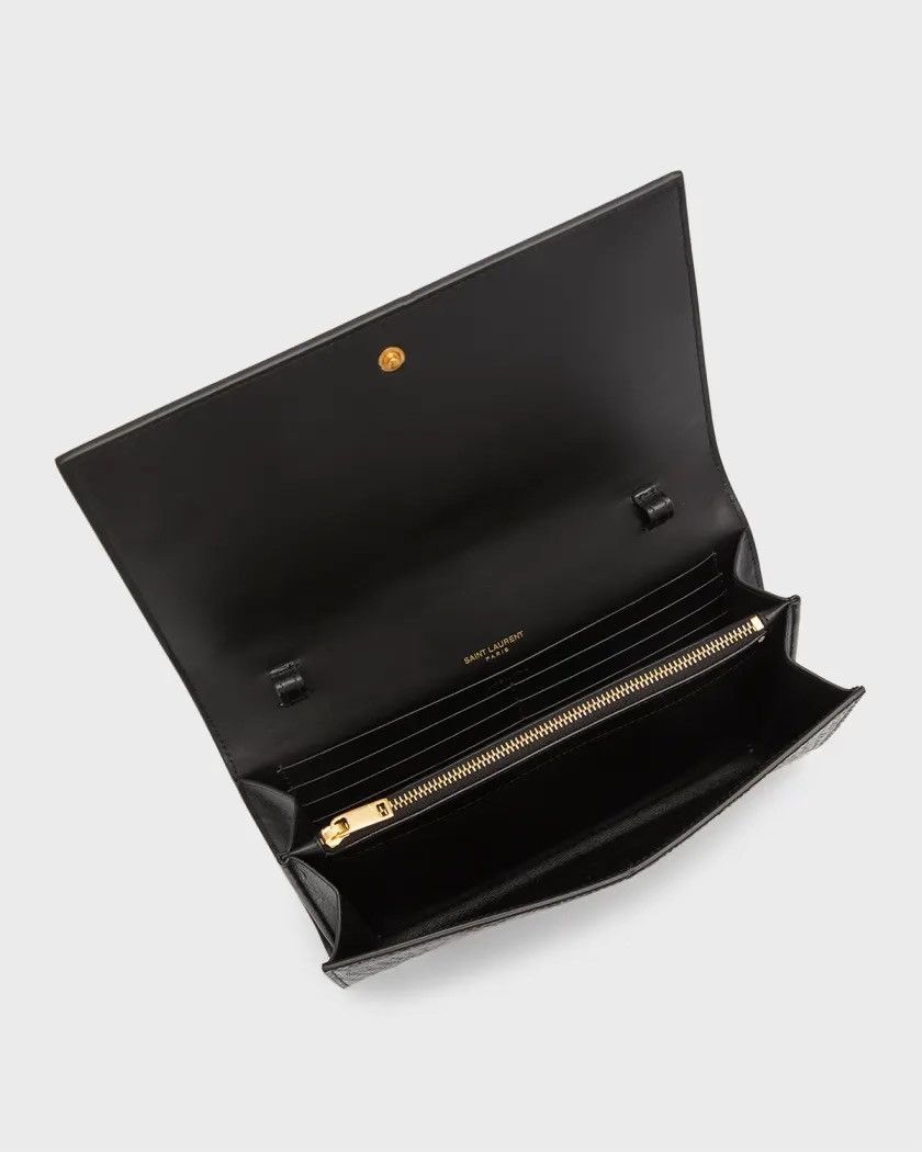 Saint Laurent Paris Cassandra YSL Wallet on Chain in Croc Embossed Leather Size ONE SIZE - 4 Thumbnail