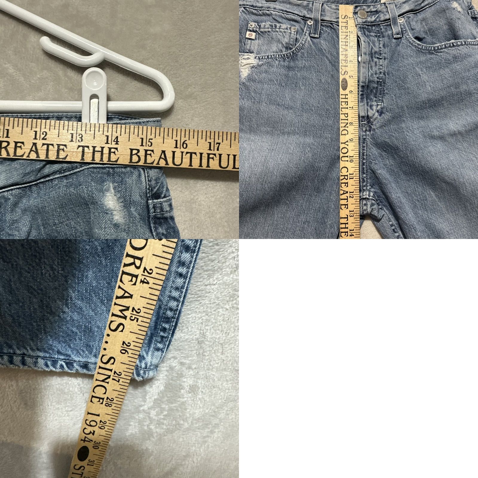 Vintage Adriano Goldschmied AG Knoxx High Rise Baggy Relaxed Boyfriend Jeans 29R Distressed Blue Womens Jeans 5-Pocket Denim Size 29" - 9 Thumbnail