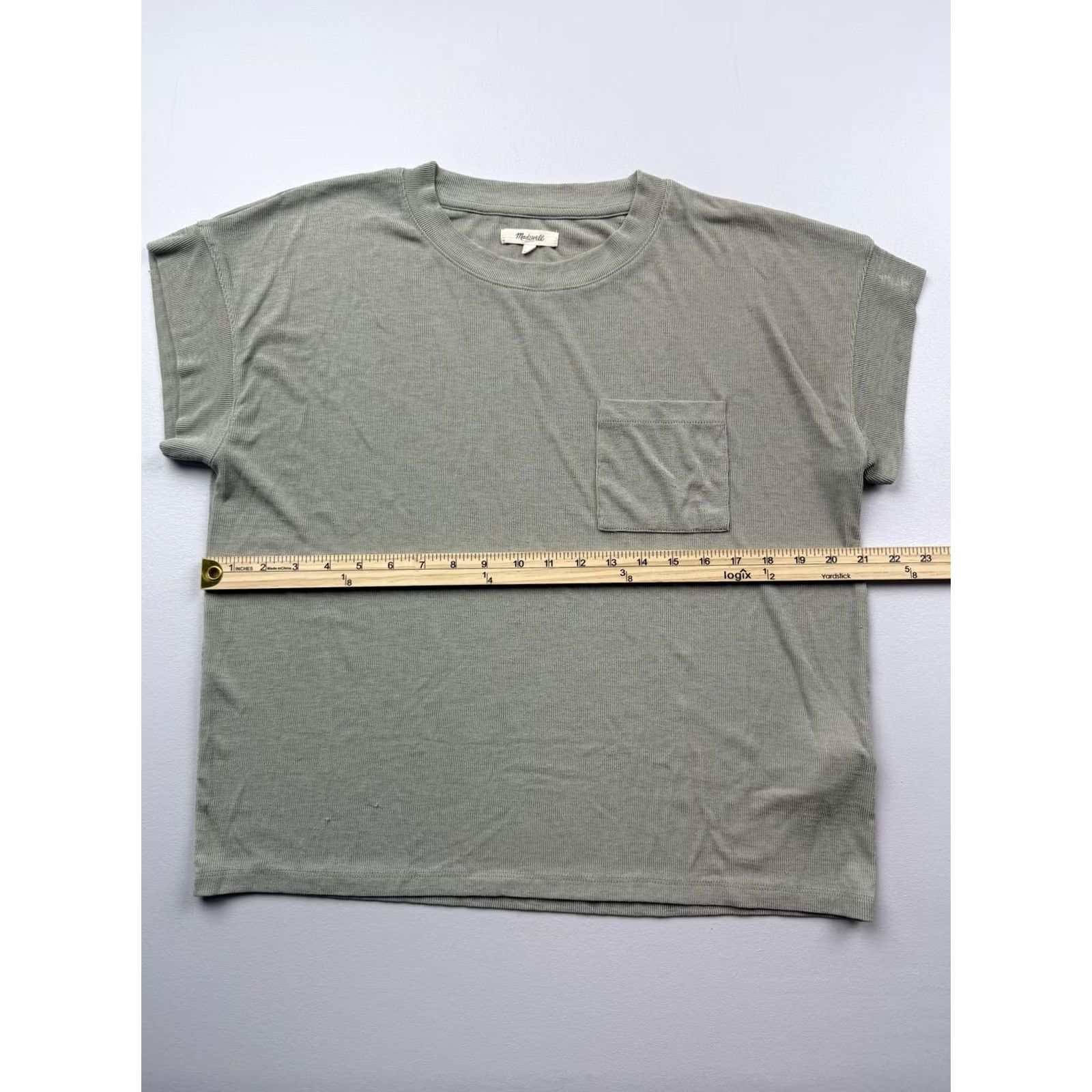 Madewell Madewell Shirt Womens L Green Crew Neck Short Sleeve Ribbed Pocket Top Basic Shirt Women l Green Crew Neck Short Sleeve Ribbed Pocket Top Basic Size L / US 10 / IT 46 - 5 Thumbnail
