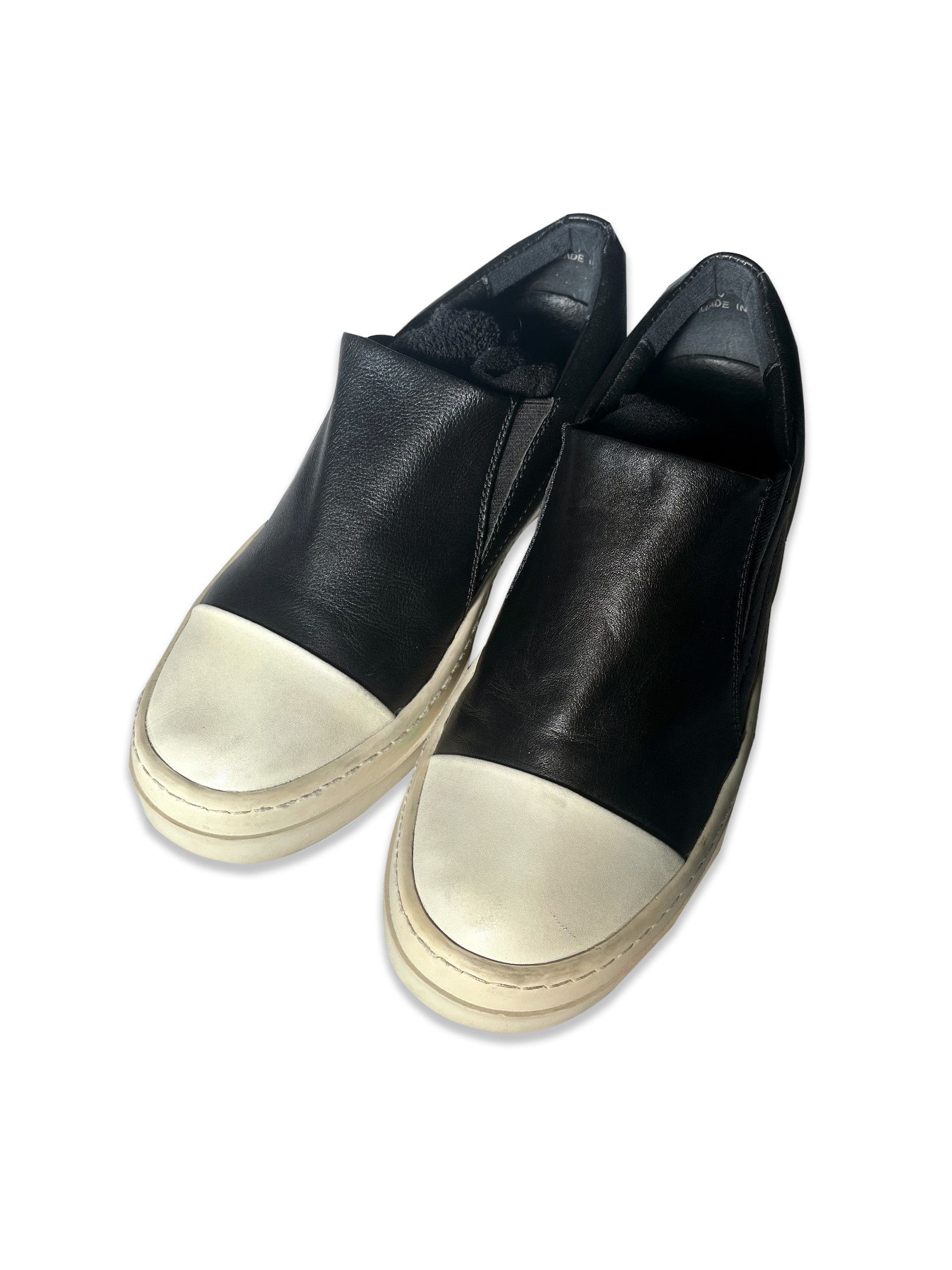 Rick Owens × Rick Owens Drkshdw RICK OWENS LEATHER BOAT SHOE SLIP ON  SNEAKER | Grailed