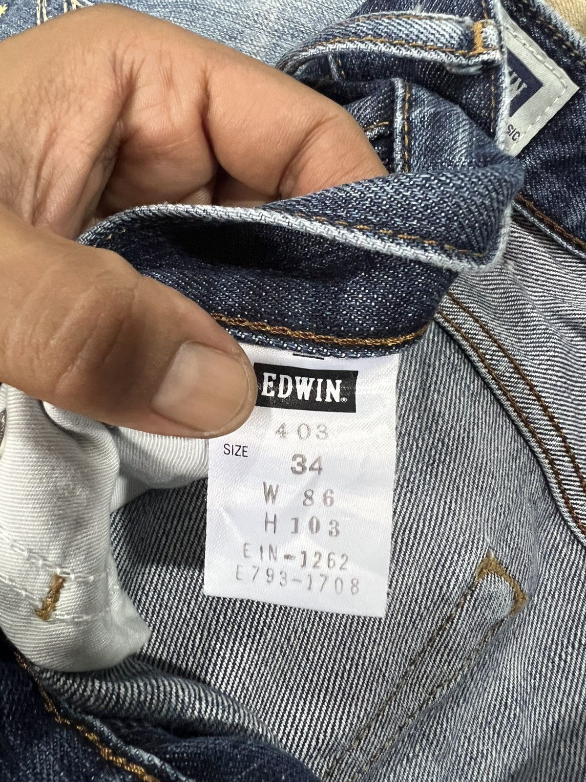 Edwin 🔥Vintage Edwin 403 Distressed Denim Size US 34 / EU 50 - 16 Thumbnail