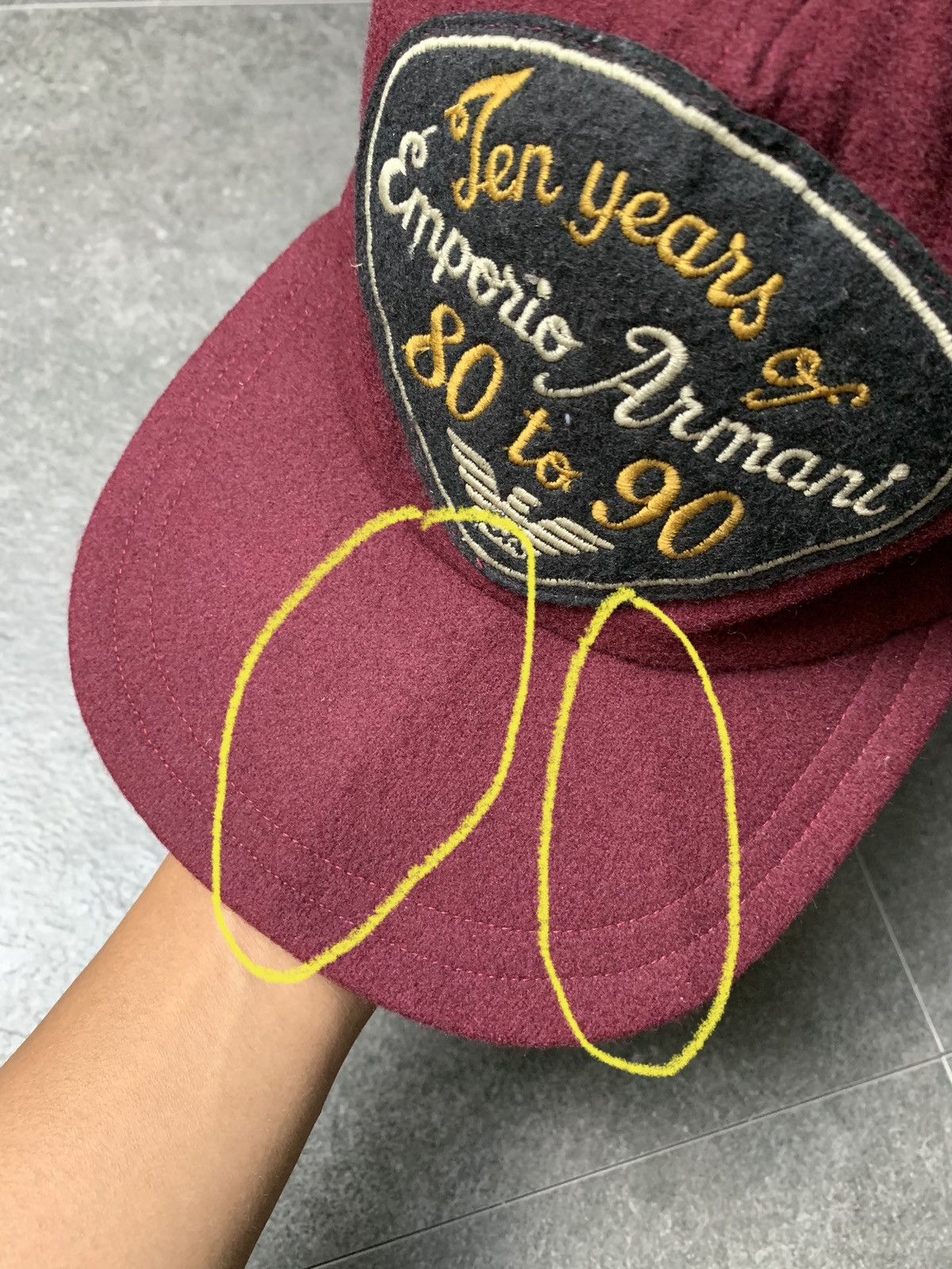 Emporio Armani 1990s Emporio Armani Embroidered Patch Fitted Cap Size ONE SIZE - 8 Thumbnail