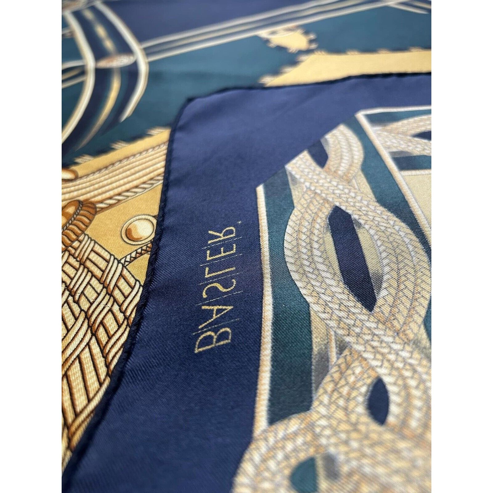 Other BASLER Tricolor Royal Uniform Print Scarf Silk SQR 34.5" EC Size ONE SIZE - 4 Thumbnail