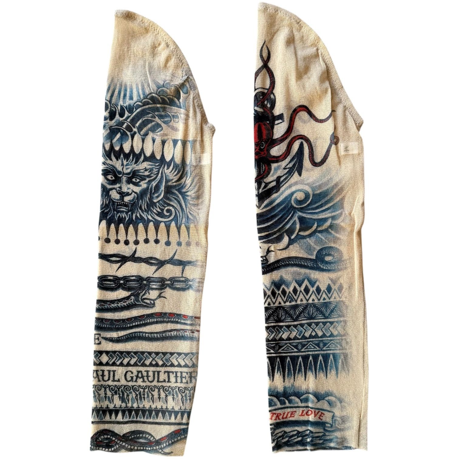 Jean Paul Gaultier Jean Paul Gaultier Soleil Tattoo Archive Mesh Tank Top Beige Size M / US 6-8 / IT 42-44 - 15 Thumbnail