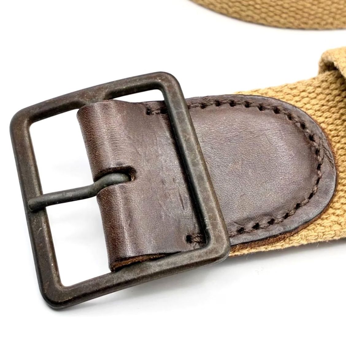 Ralph Lauren RRL Ralph Lauren Military Canvas Belt Khaki Brown Logo Excellent Condition Men 36 Leather Canvas Belt Military/Webbed Brown Color Belt Size 36 - 2 Thumbnail
