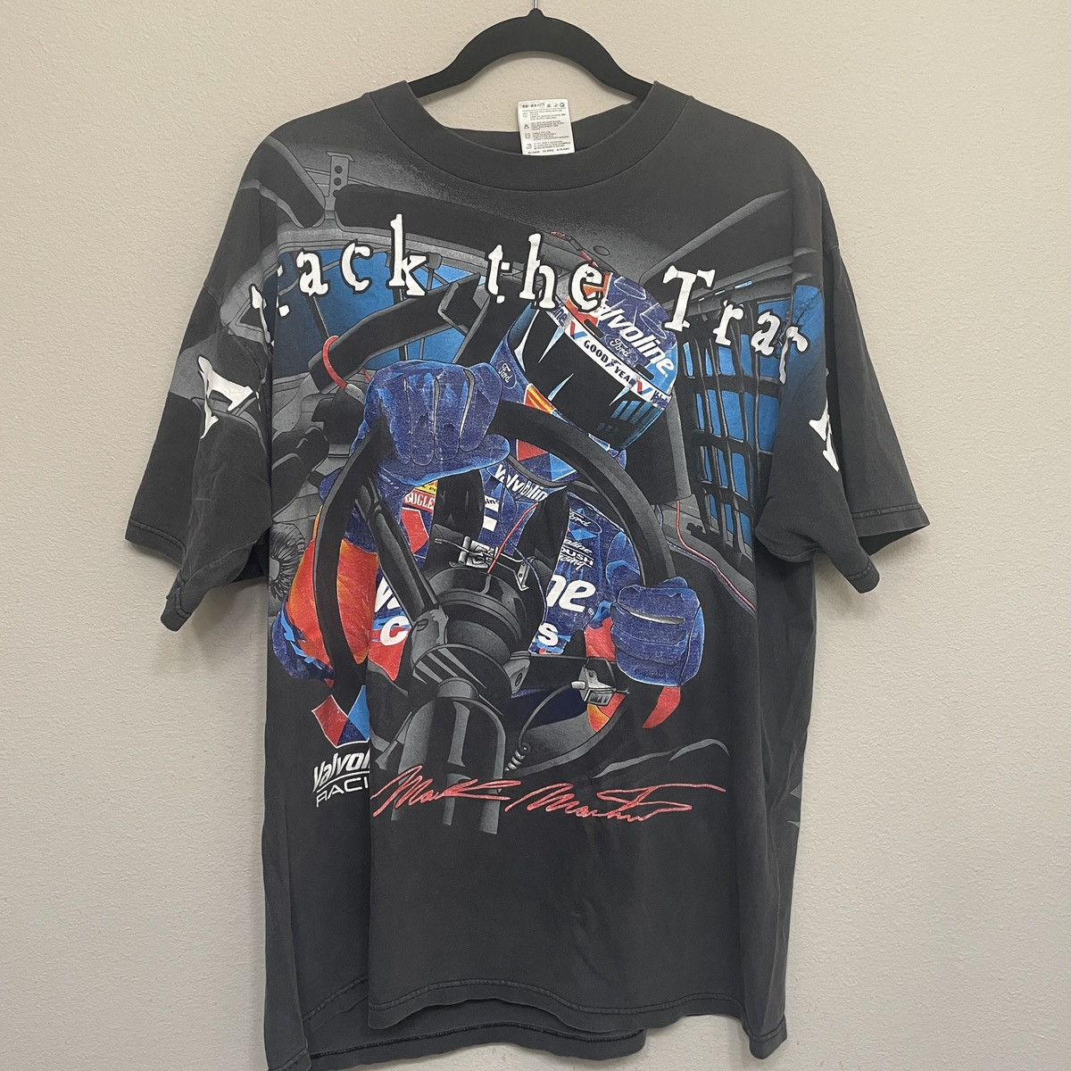 image of Vintage Aop Nascar Attack The Track in Black, Men's (Size XL)