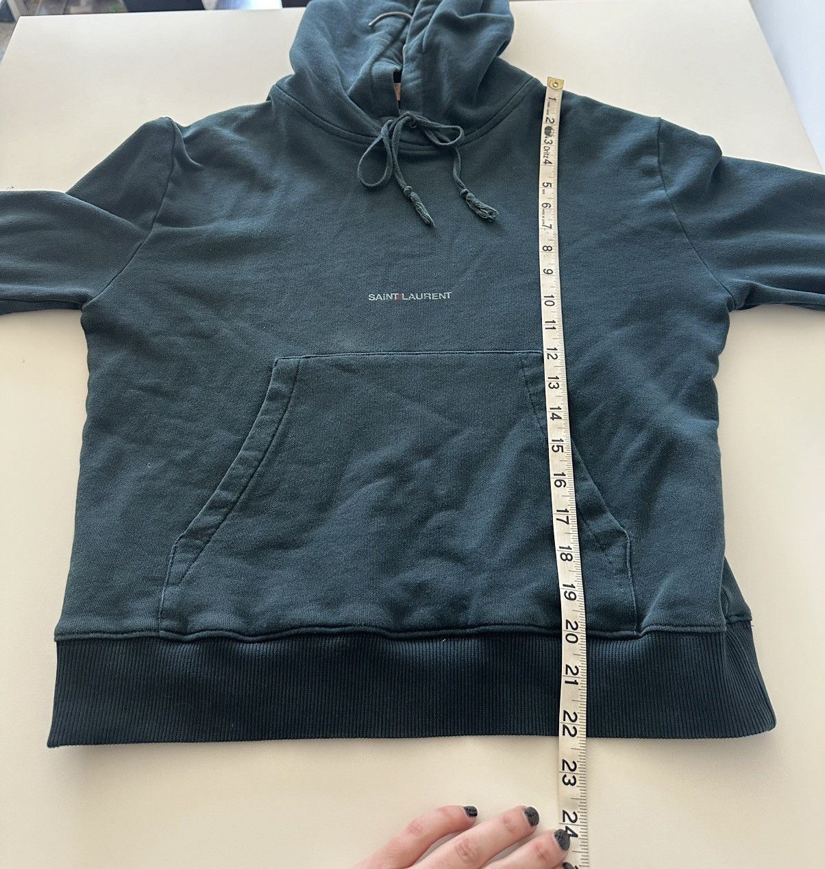 Saint Laurent Paris Saint Laurent YSL Green Spellout Logo Hoodie Pullover XS Size XS / US 0-2 / IT 36-38 - 4 Thumbnail
