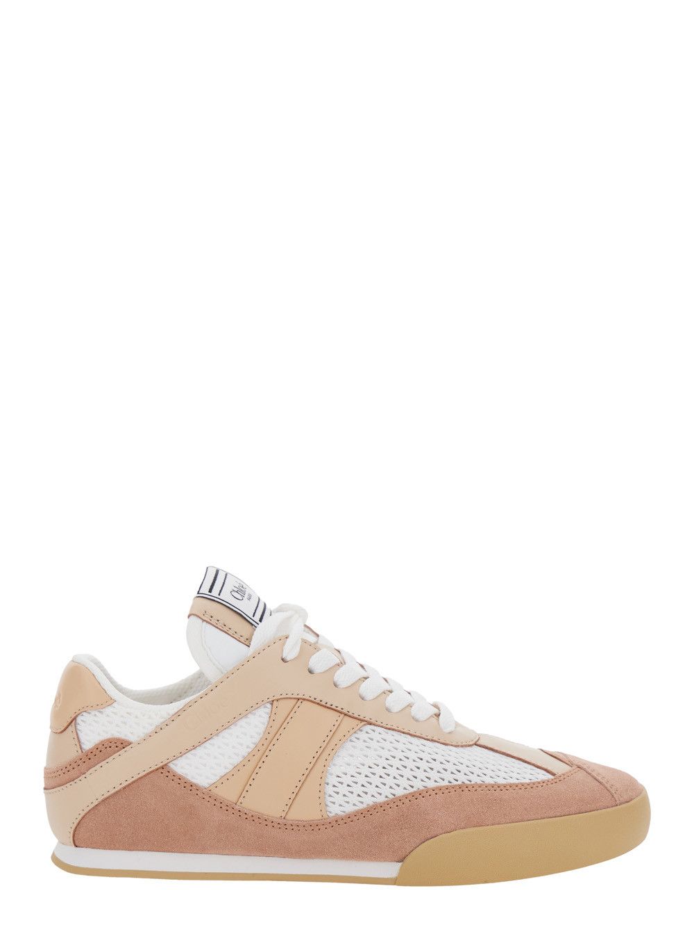Chloe 'kick' Pink Low Top Sneakers With Logo Patch On The Tongue And Logo Lettering On The Heel Shoes In Suede Woman, Women's (Size 10)