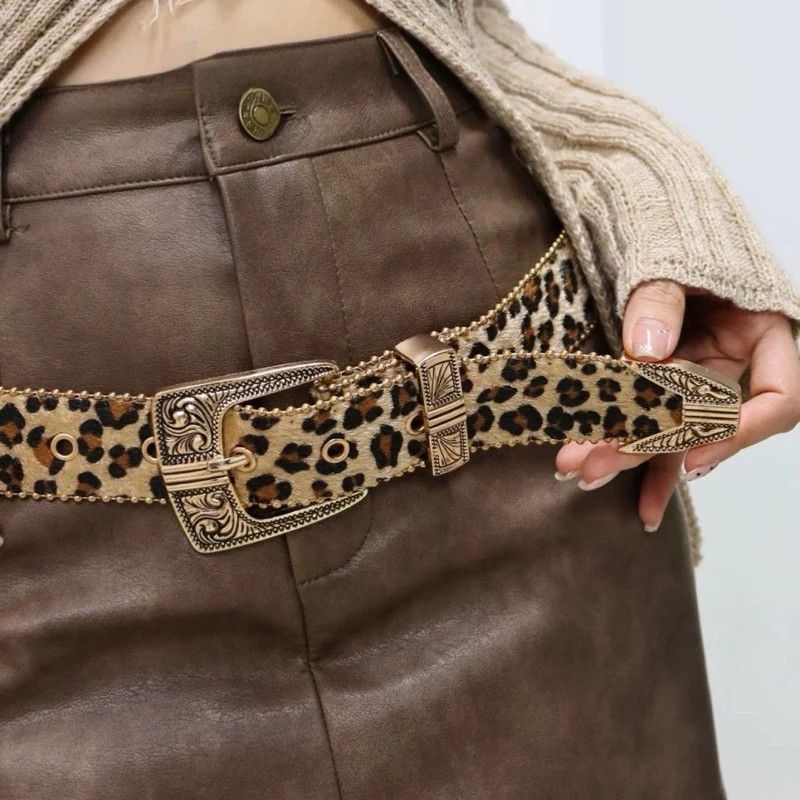 Vintage Y2K Leopard Print Belt – Stylish, Bold Fashion Accessory Size ONE SIZE - 4 Thumbnail