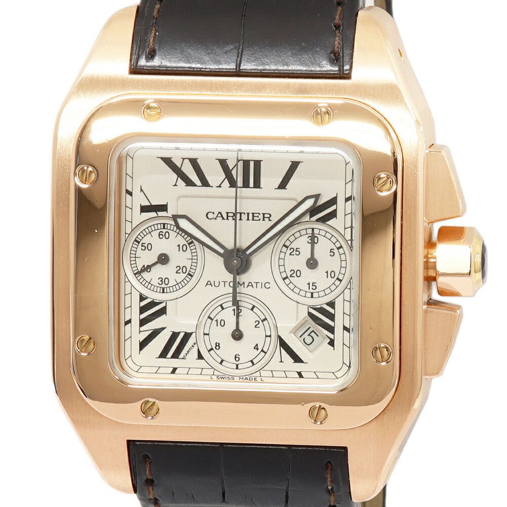 Cartier Cartier Cartier Santos 100 Chronograph Au750 Automatic Limited Precious Metal Automatic W20131Y1 DUTY FREE for USA Size ONE SIZE - 1 Thumbnail