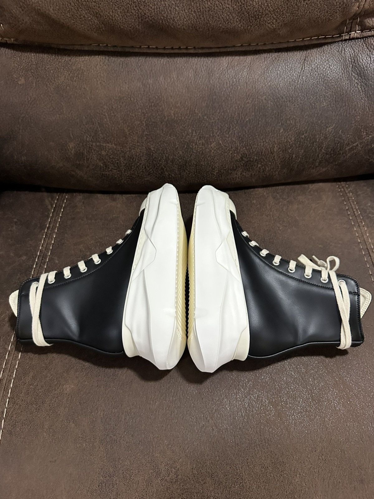 Rick Owens Drkshdw Rick Owen DRKSHDW Black Leather Ramone High Abstract Size 36 Size US 6 / IT 36 - 4 Thumbnail