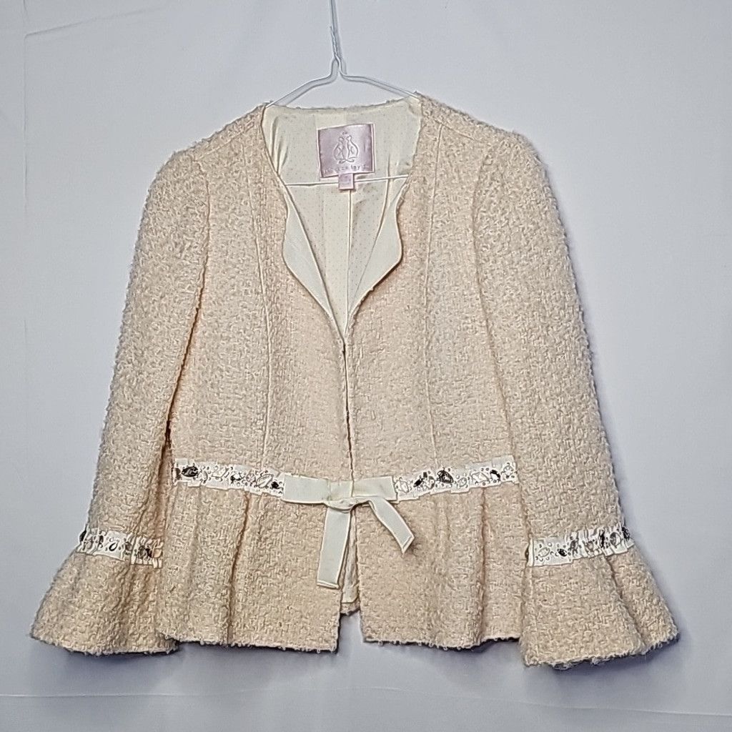Rebecca Taylor Rebecca Taylor wool mohair angora jeweled blazer jacket sz 6 Size M / US 6-8 / IT 42-44 - 1 Thumbnail
