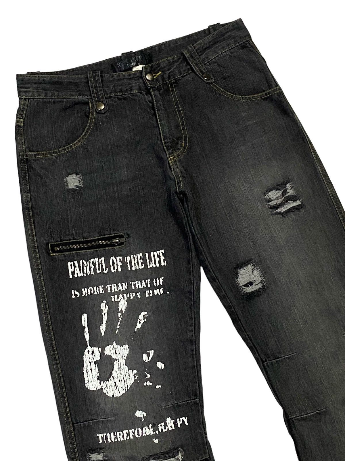 Japanese Brand Sex Pot Revenge Distressed Denim Pants Size US 32 / EU 48 - 15 Thumbnail