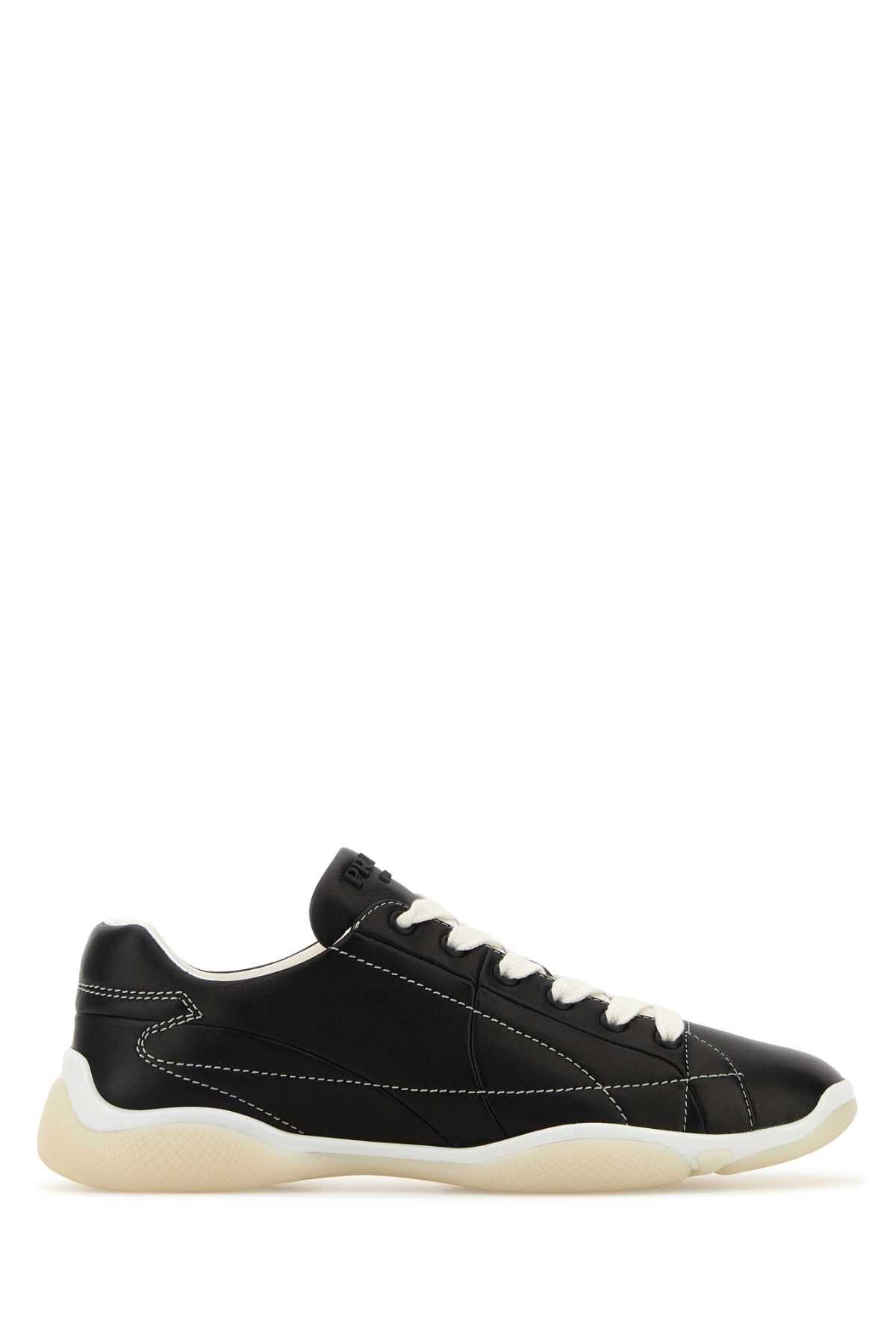 Prada Black Leather Sneakers Size US 10 / IT 40 - 1 Thumbnail