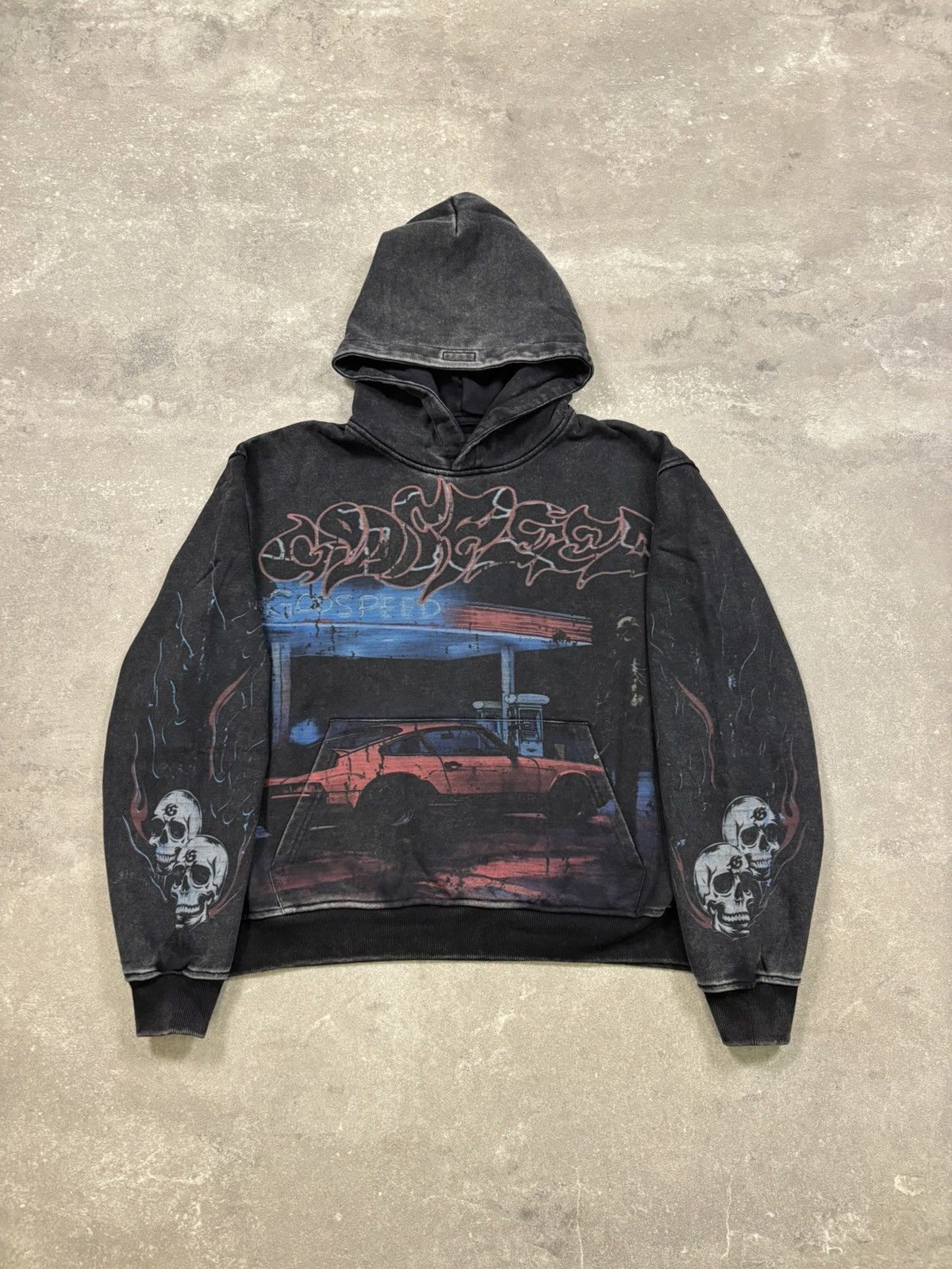 Godspeed Godspeed Pitstop Hoodie, Washed Black Size US XXL / EU 58 / 5 - 1 Thumbnail