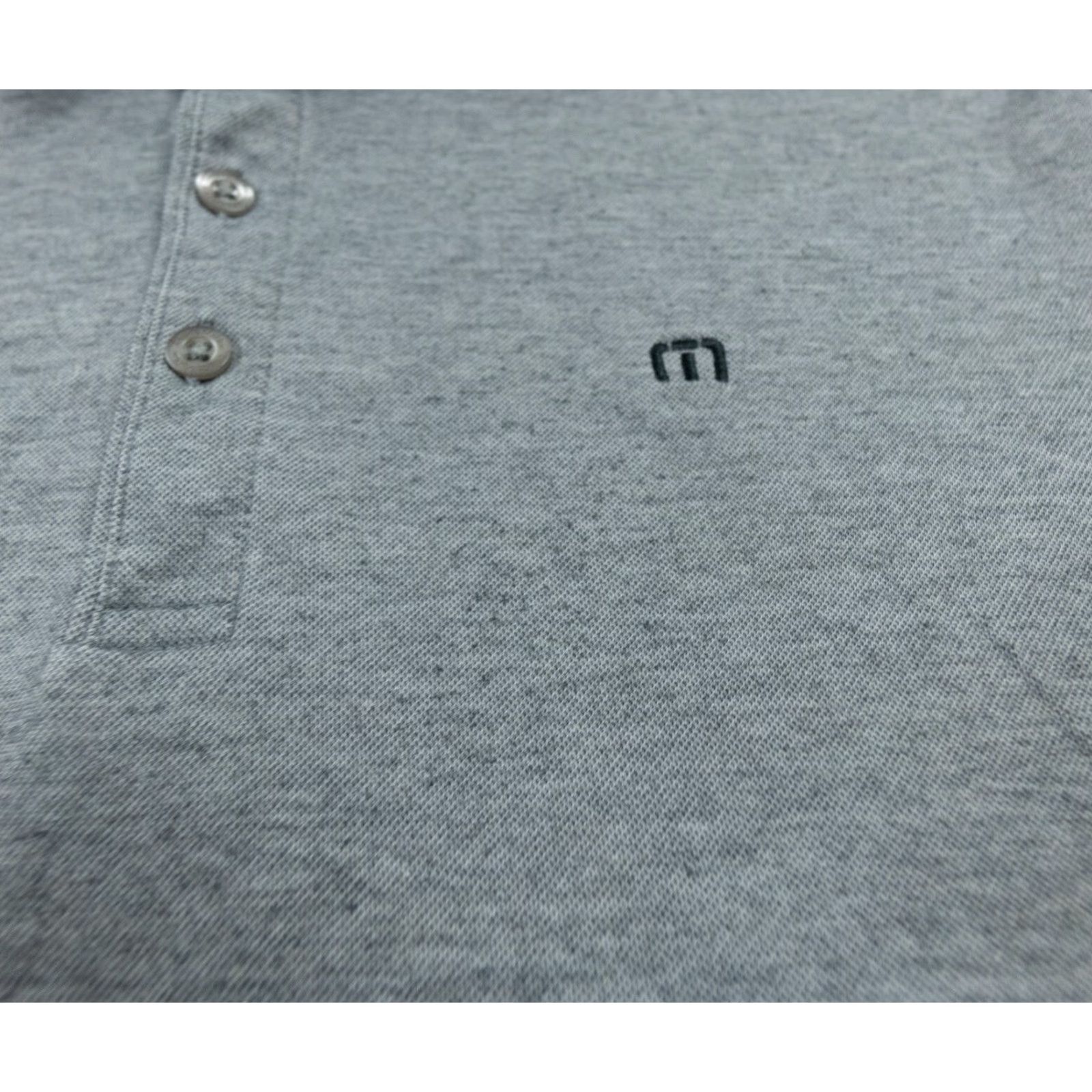 TravisMathew Travis Mathew Polo Shirt Men's Large Gray Short Sleeve Collared Golf Adult FLAW Size US L / EU 52-54 / 3 - 4 Thumbnail
