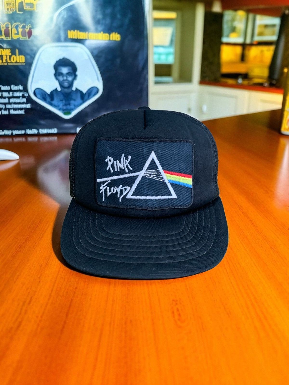 Pink Floyd 1980's Pink floyd spell out patch trucker hat Size ONE SIZE - 1 Thumbnail