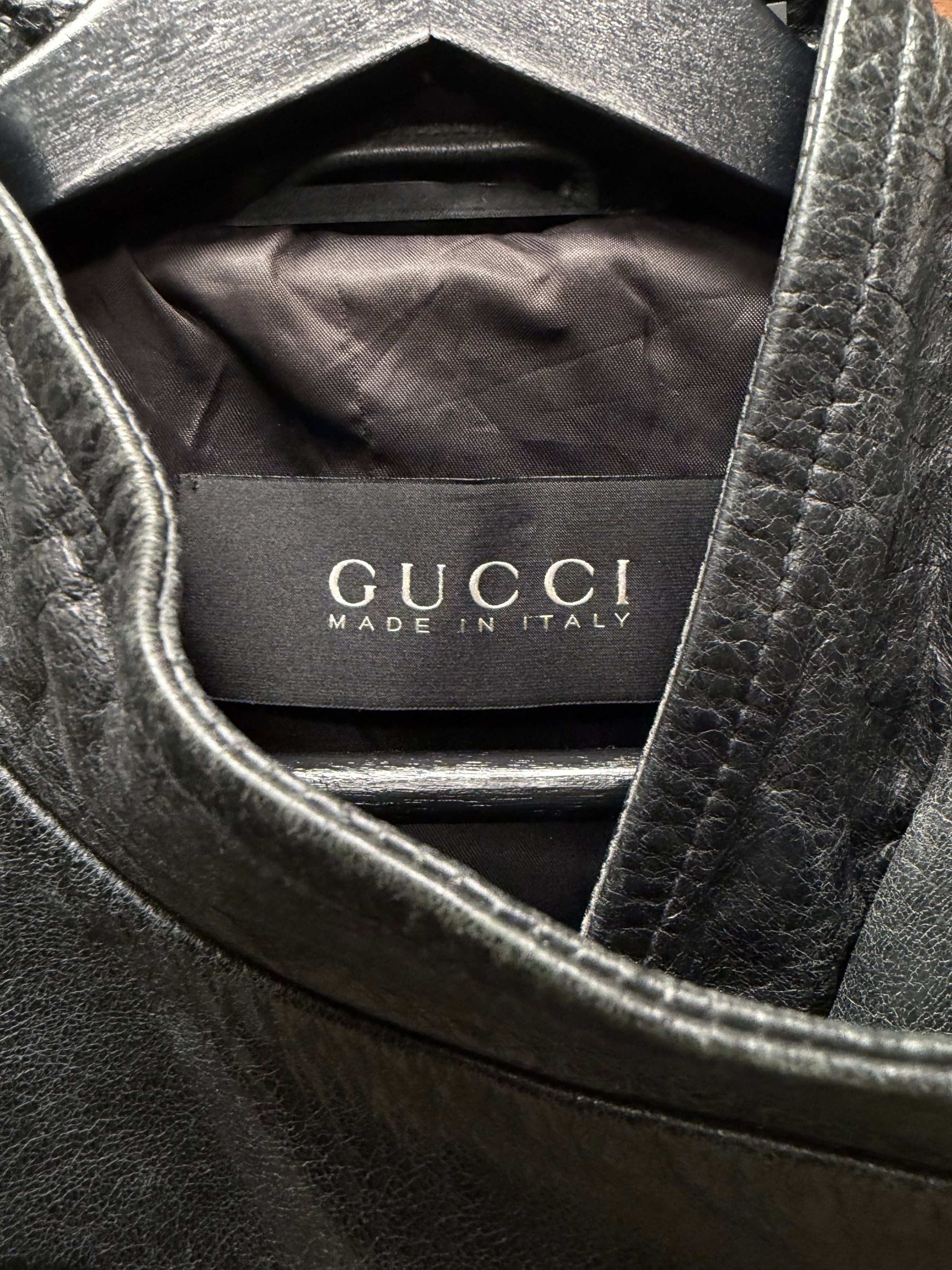 Gucci Gucci Stone Grey Calfskin Leather High Neck Zip Fencing Jacket Size US S / EU 44-46 / 1 - 3 Thumbnail