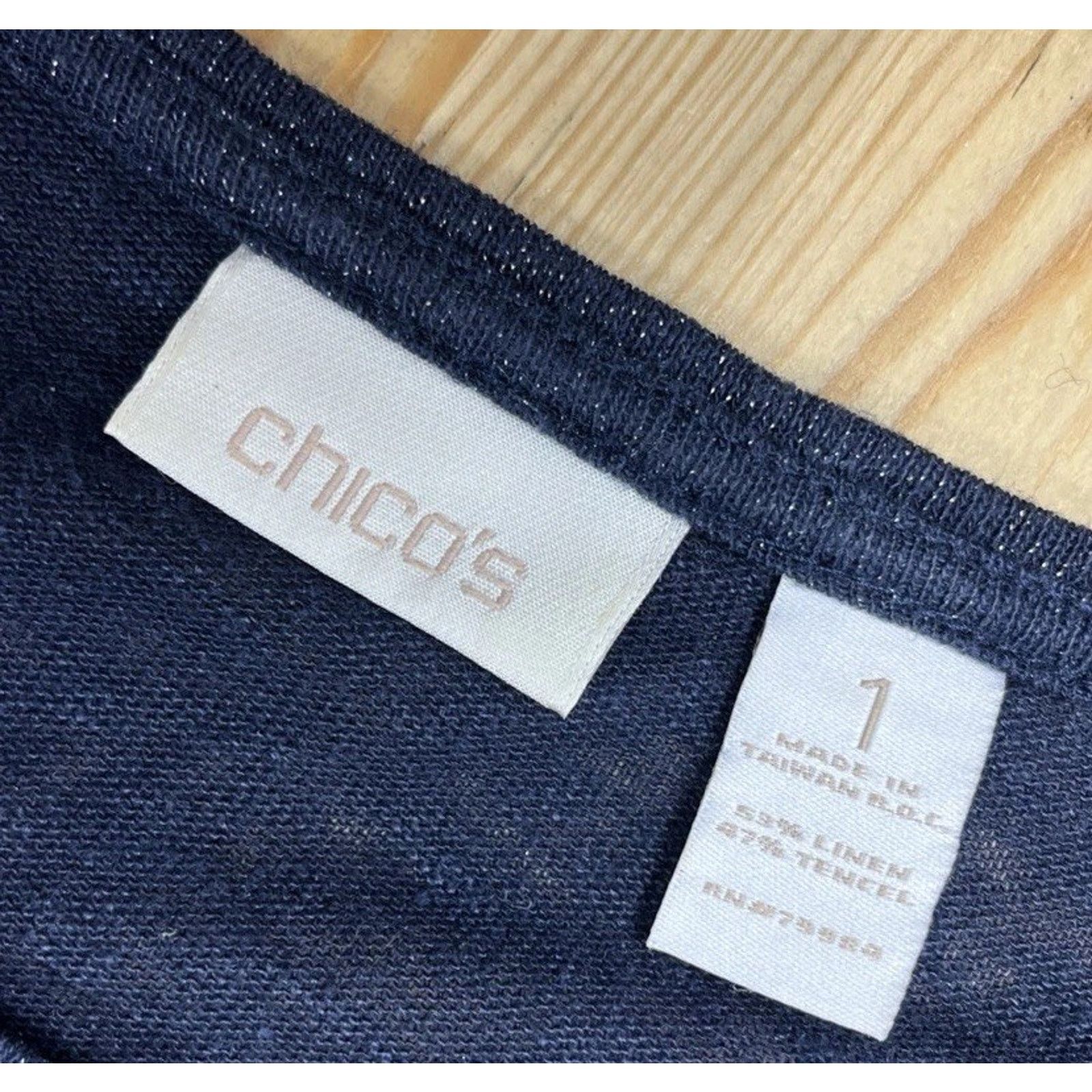 Chicos Chicos Size 1 Linen Blend Sweater Womens Medium Blue Size M / US 6-8 / IT 42-44 - 3 Thumbnail