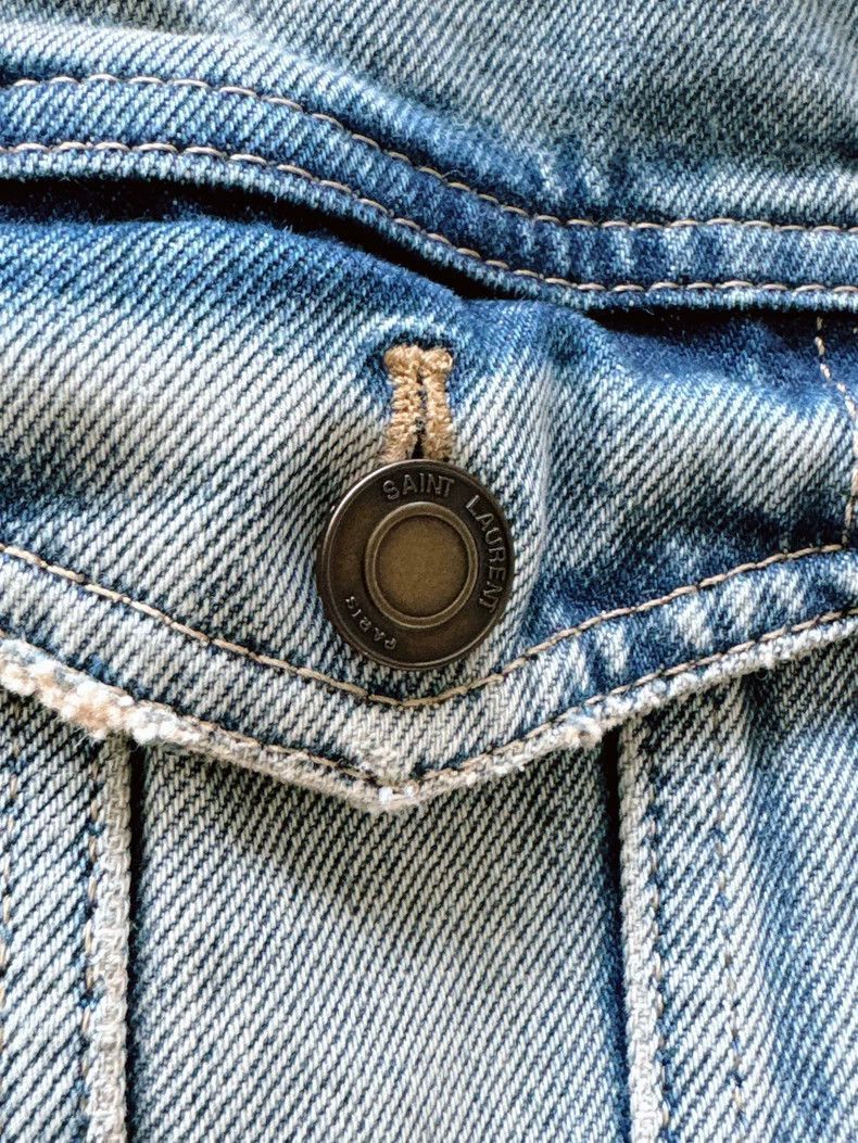 Saint Laurent Paris YSL Denim Jacket Light Blue Size S-2506 Size US S / EU 44-46 / 1 - 4 Thumbnail