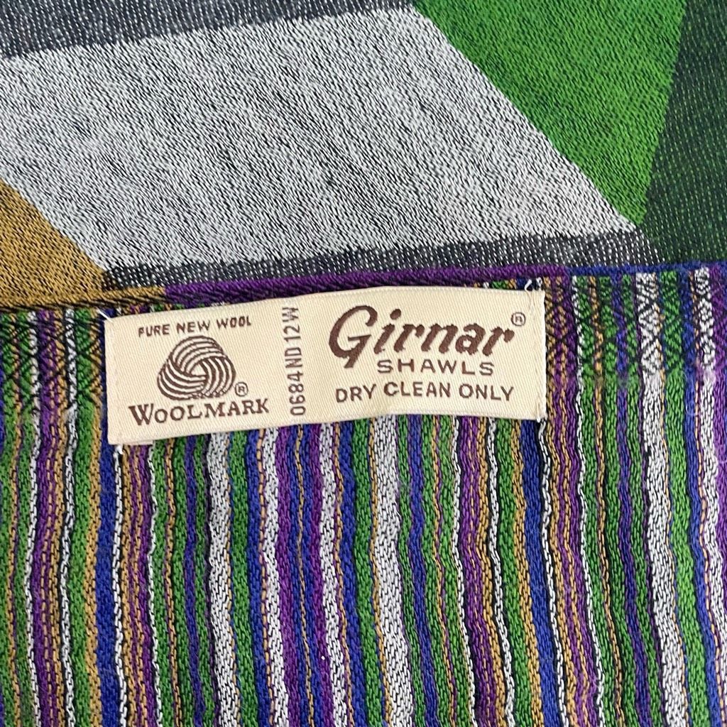 Other Girnar Shawl Scarf 100% New Wool Purple Green Grey Royal Blu Size ONE SIZE - 4 Thumbnail