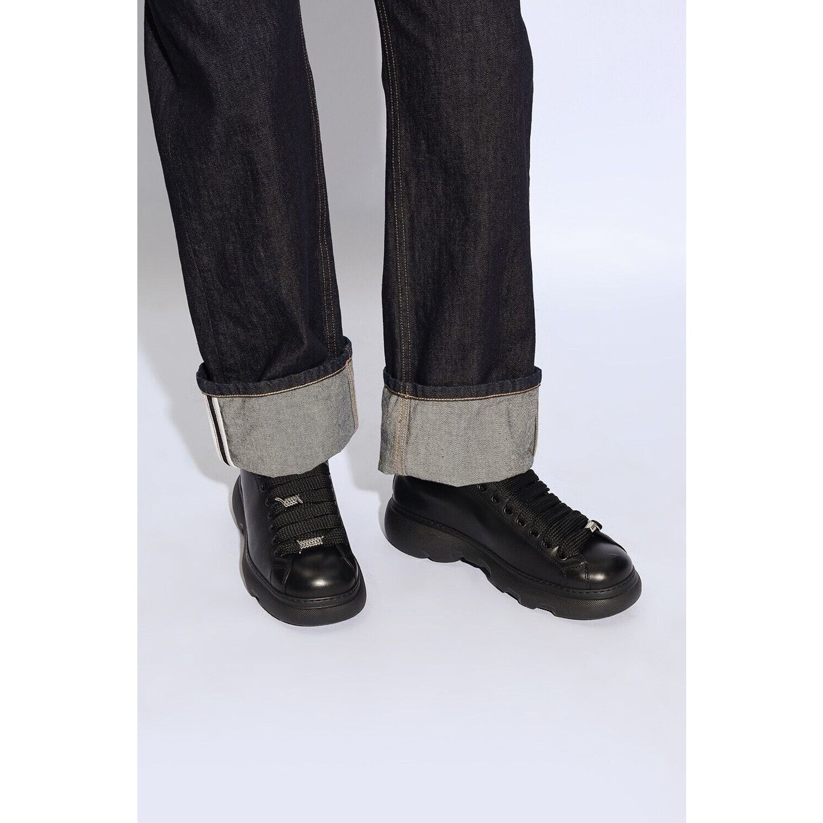 BURBERRY RANGER BLACK LEATHER HIKING BOOTS US 12 45 IT $1K