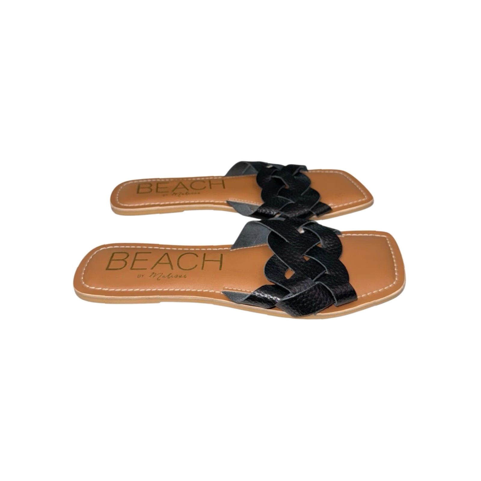 Vintage SOLE Beach by Matisse Escape Sandals Pad Sole Leather Black Size 9 Women Slide Tumbled Leather Black Size US 9 / IT 39 - 3 Thumbnail