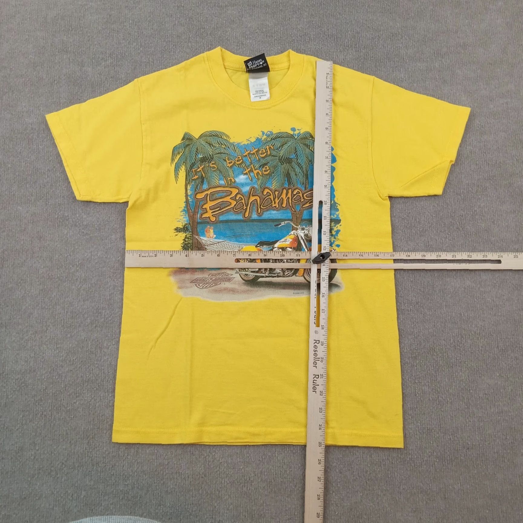 Harley Davidson Harley-Davidson Biker Shirt Mens Small Yellow Short Sleeve Crew Neck Cotton Size US S / EU 44-46 / 1 - 2 Thumbnail