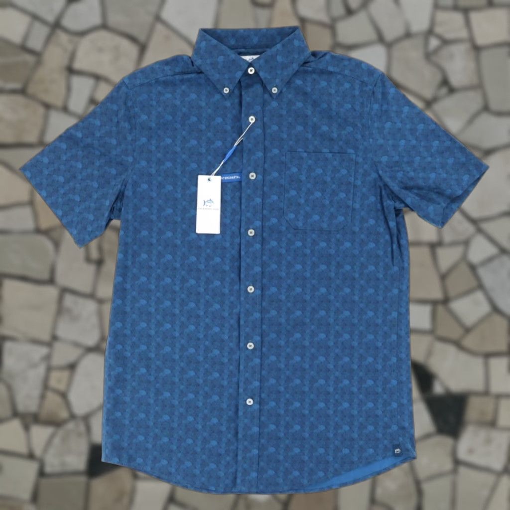 Southern Tide Southern Tide Intercoastal Monterrey Geometric Button Down Shirt Blue Men's S Size US S / EU 44-46 / 1 - 1 Thumbnail