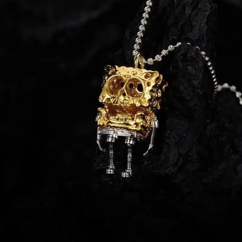 Jewelry SpongeBob Skeleton Pendant Necklace Size ONE SIZE - 6 Thumbnail