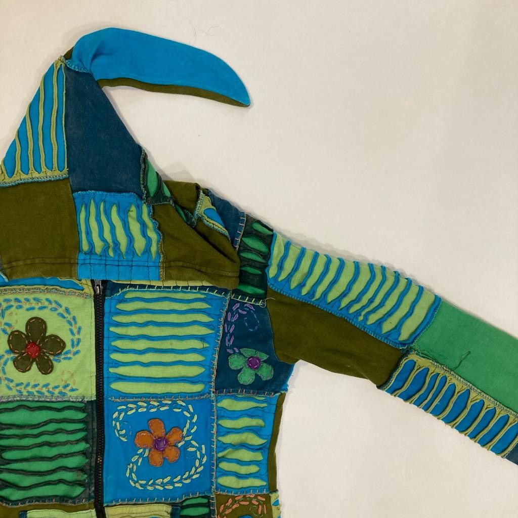 Vintage Vintage Multicolour Patch Work Hoodie Retro 90s colour block Size M / US 6-8 / IT 42-44 - 3 Thumbnail