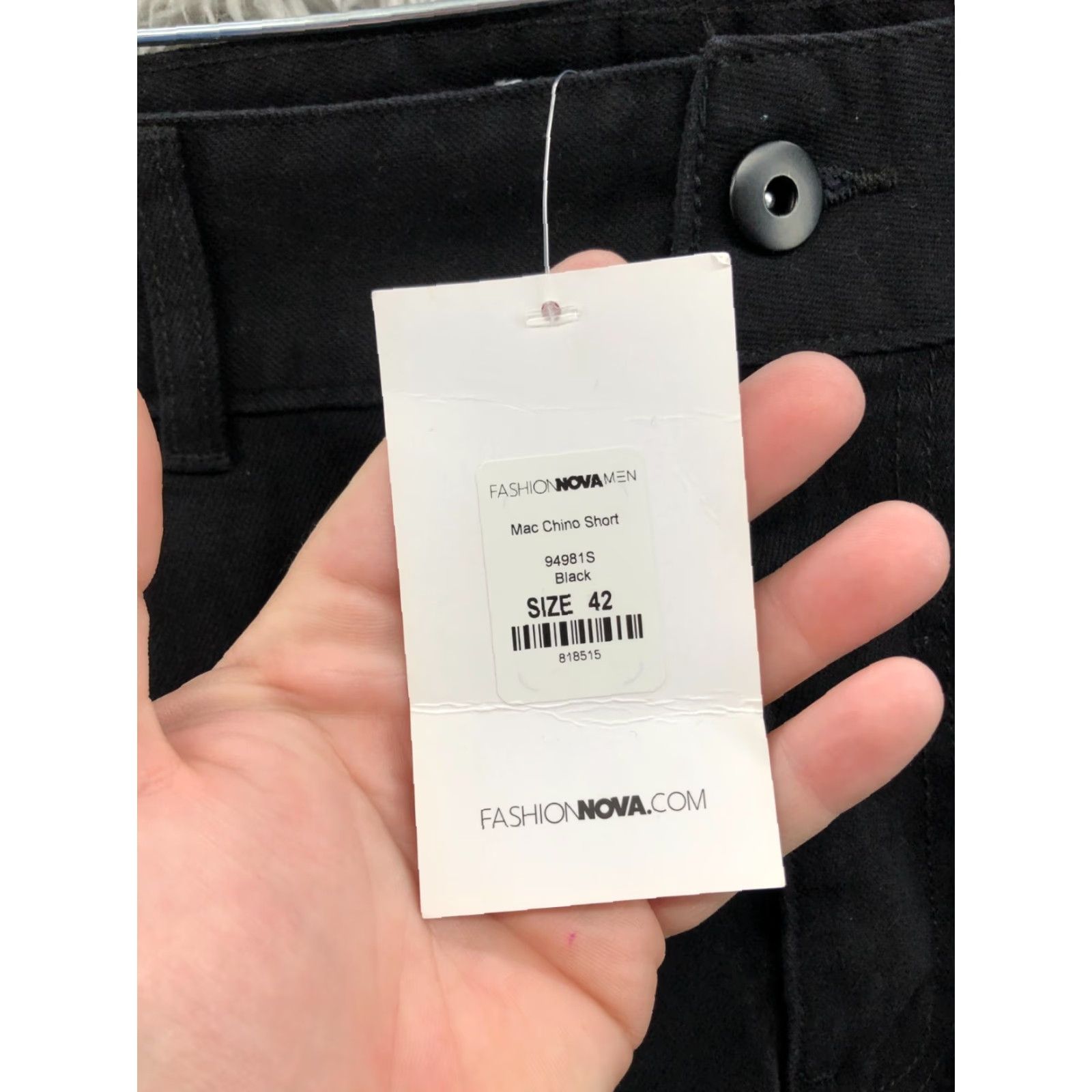 Fashion Nova Fashion Nova Chino Shorts Mens Regular Mid Black Denim 42 Waist 5-Pocket Vintage No Size US 42 / EU 58 - 5 Thumbnail