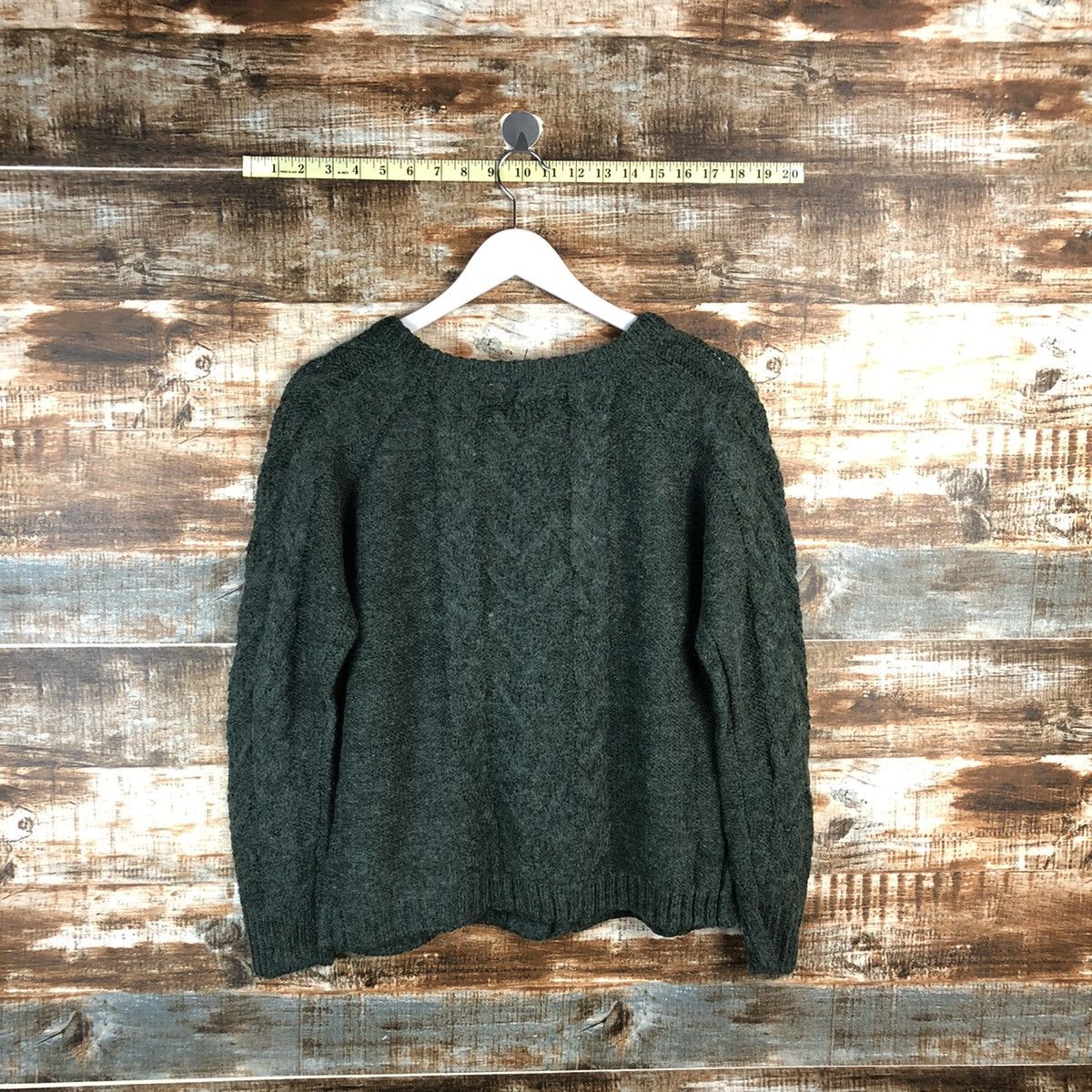 Homespun Knitwear × Japanese Brand Sun Valley Green mohair Patterned Cardigans Knitwear #A1955 Size M / US 6-8 / IT 42-44 - 12 Thumbnail