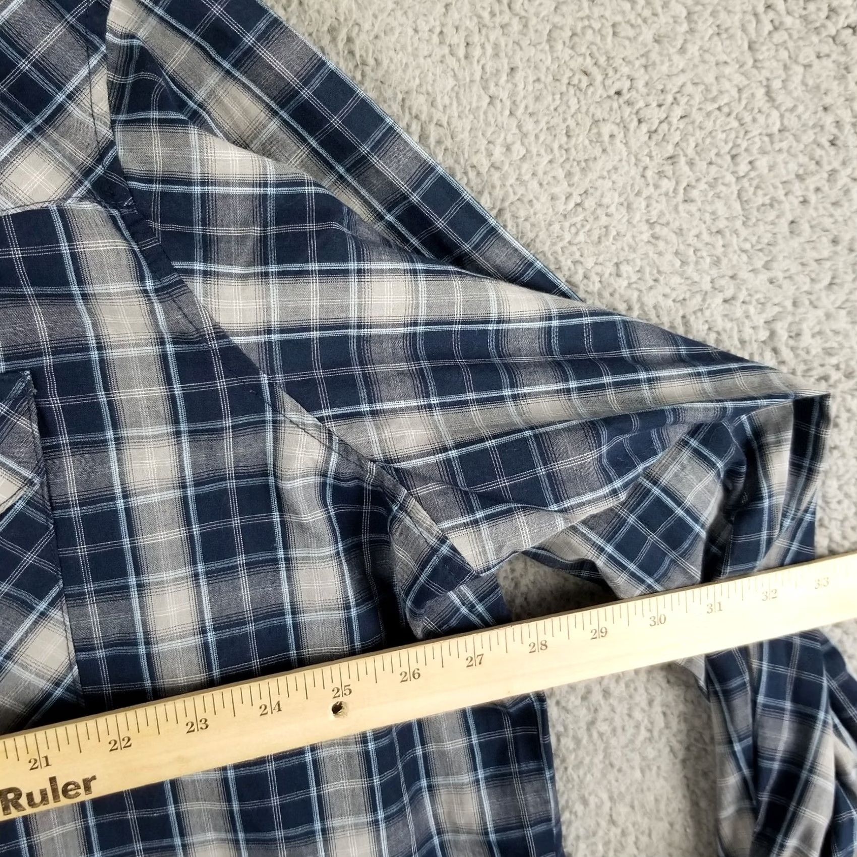 Wrangler Wrangler Western Shirt XXL Plaid Blue Long Sleeve Pearl Snap Sawtooth Button-Up Mens Size US XXL / EU 58 / 5 - 5 Thumbnail